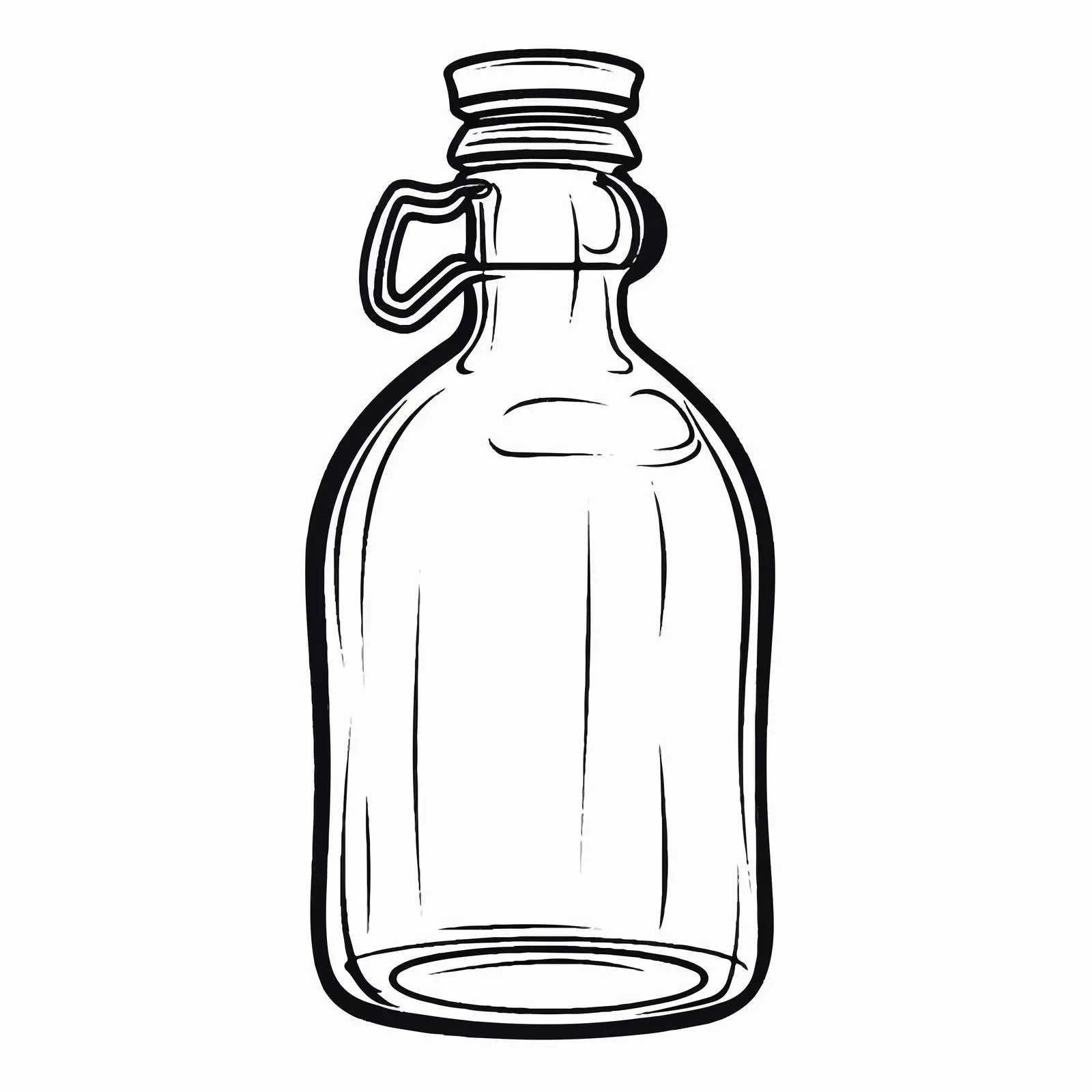 Cartoon Big Bottle Outline Vector Illustration – free beverage container image from Dotvec