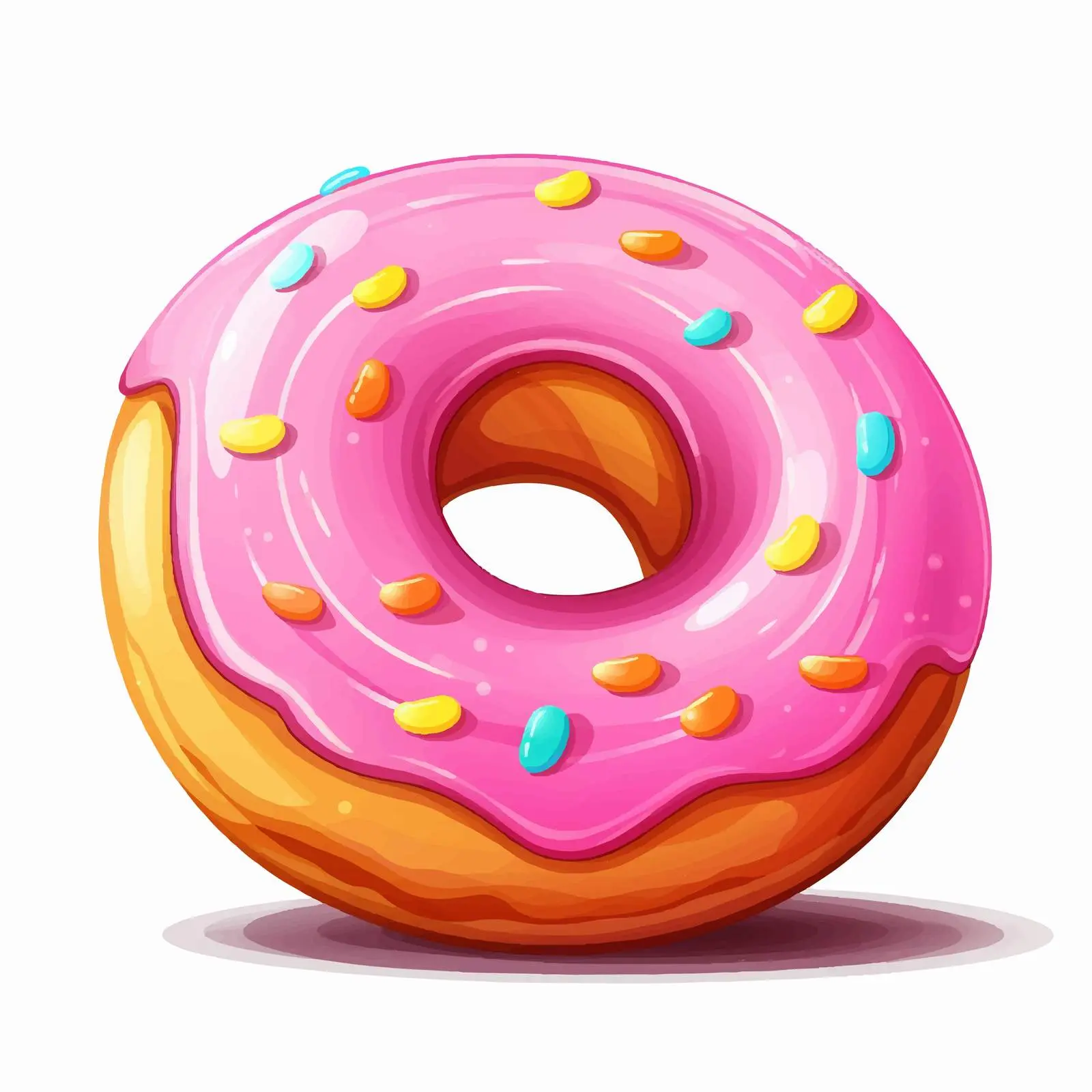 Colorful Cartoon Donut Vector Illustration – free childrens art image from Dotvec