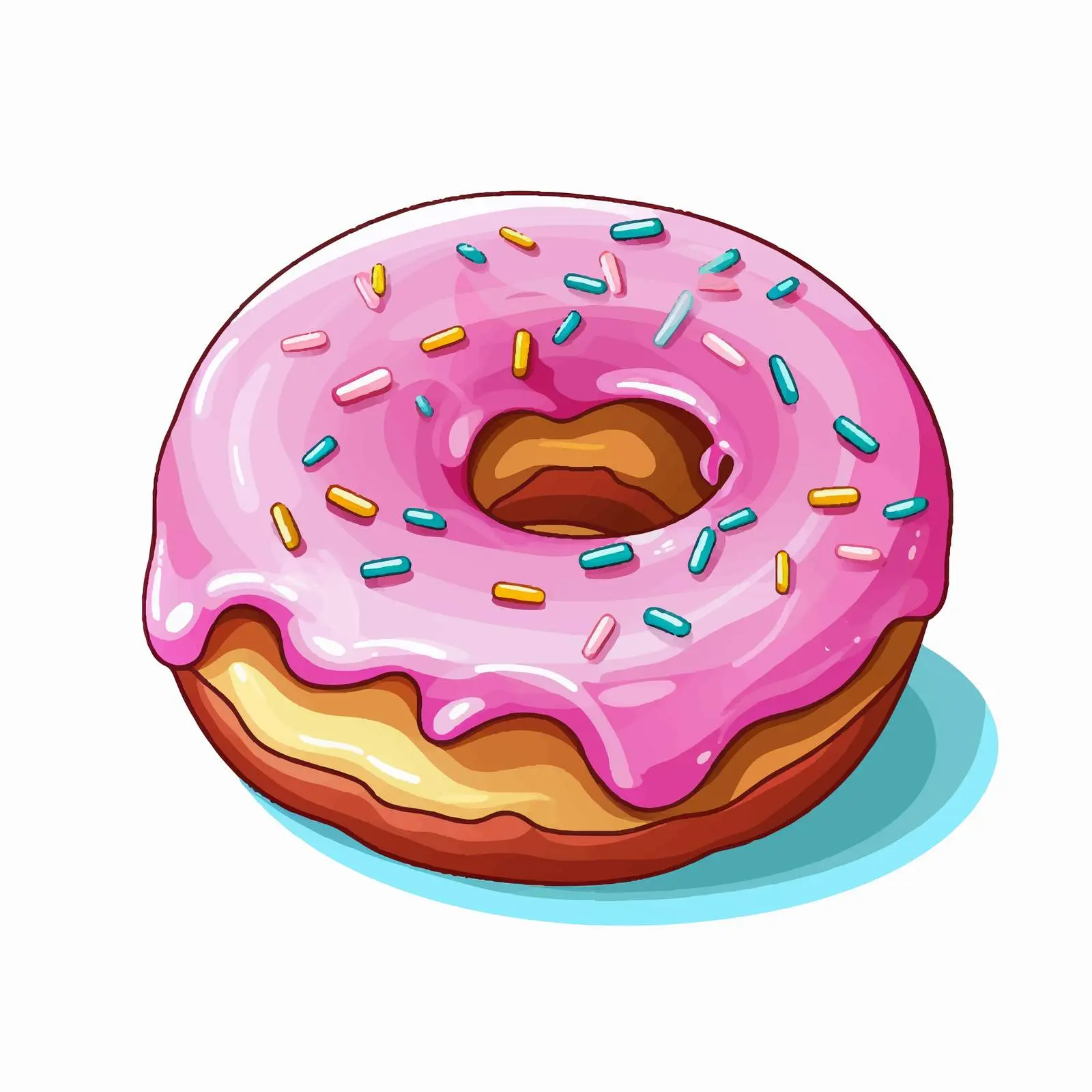 Colorful Cartoon Donut Vector Illustration – free fun food image from Dotvec