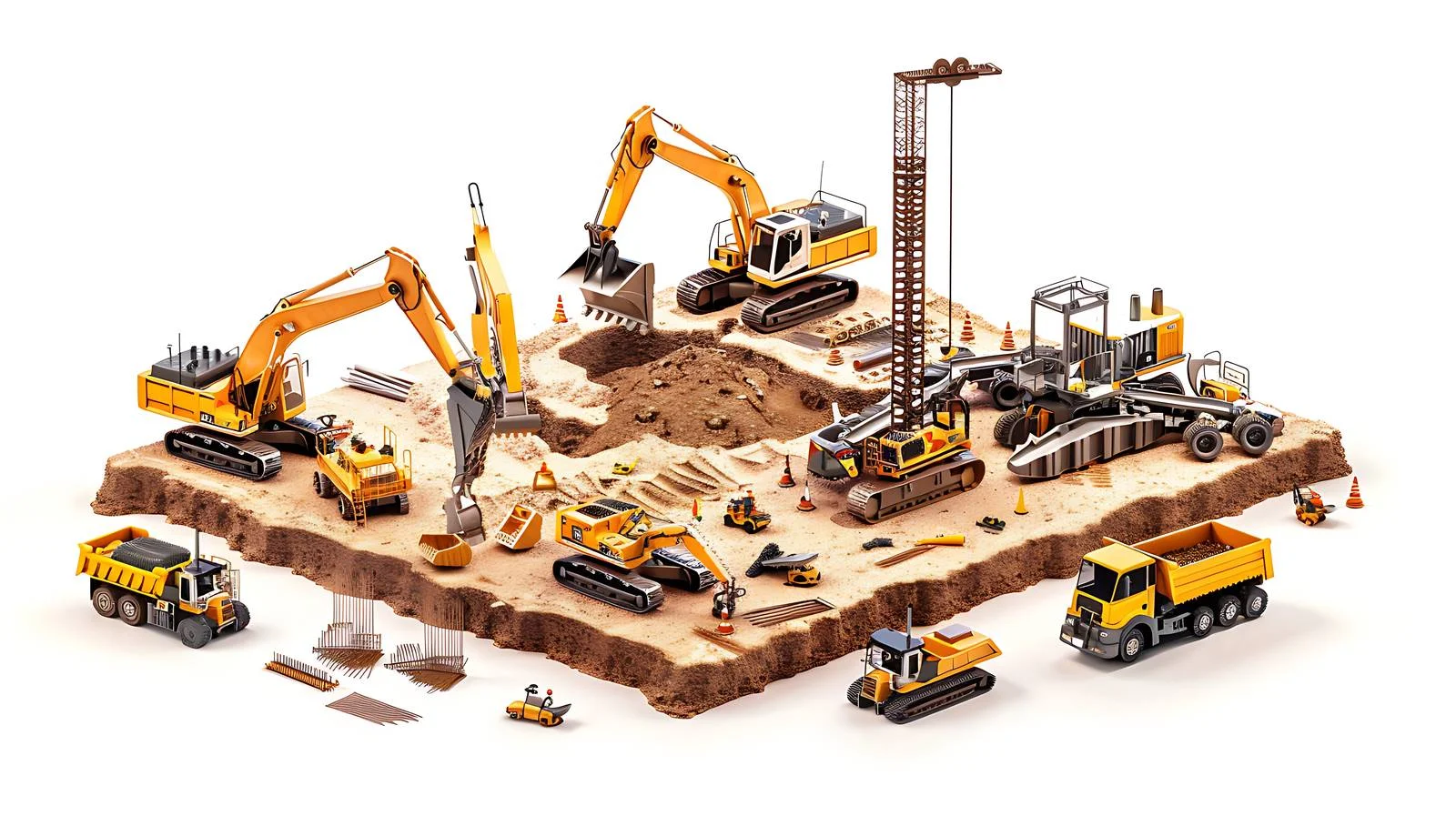 Busy Construction Site — free download from Dotvec