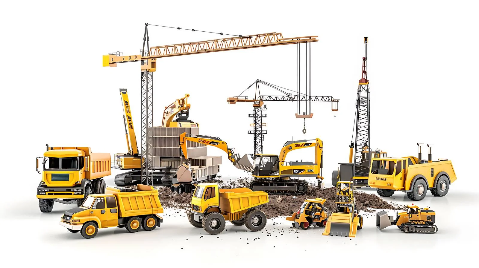 Busy Construction Site Overview — free download from Dotvec