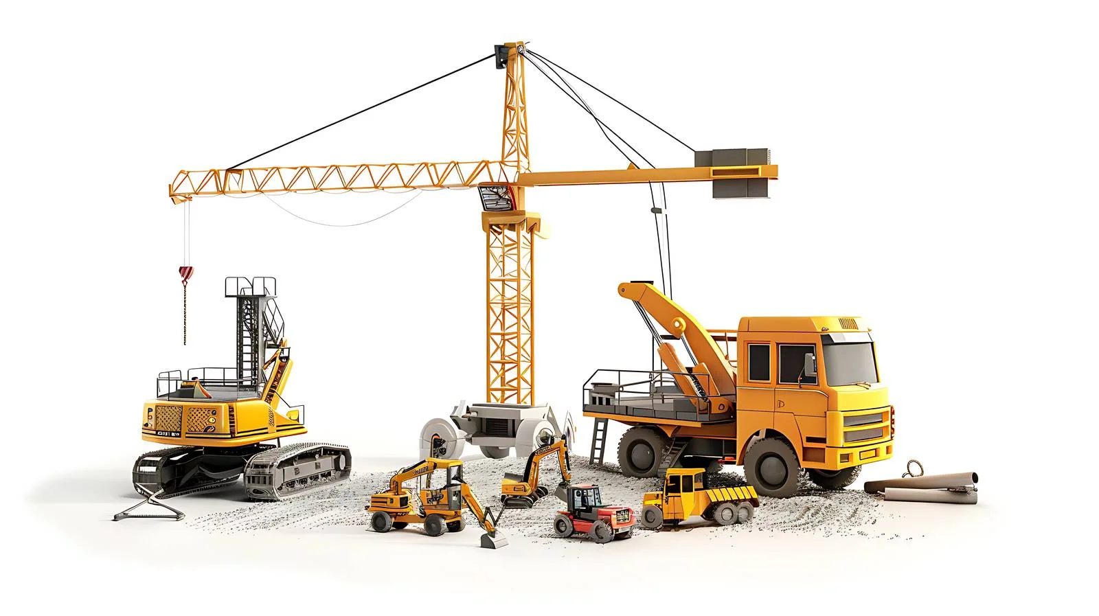 Busy Construction Site Overview — free download from Dotvec