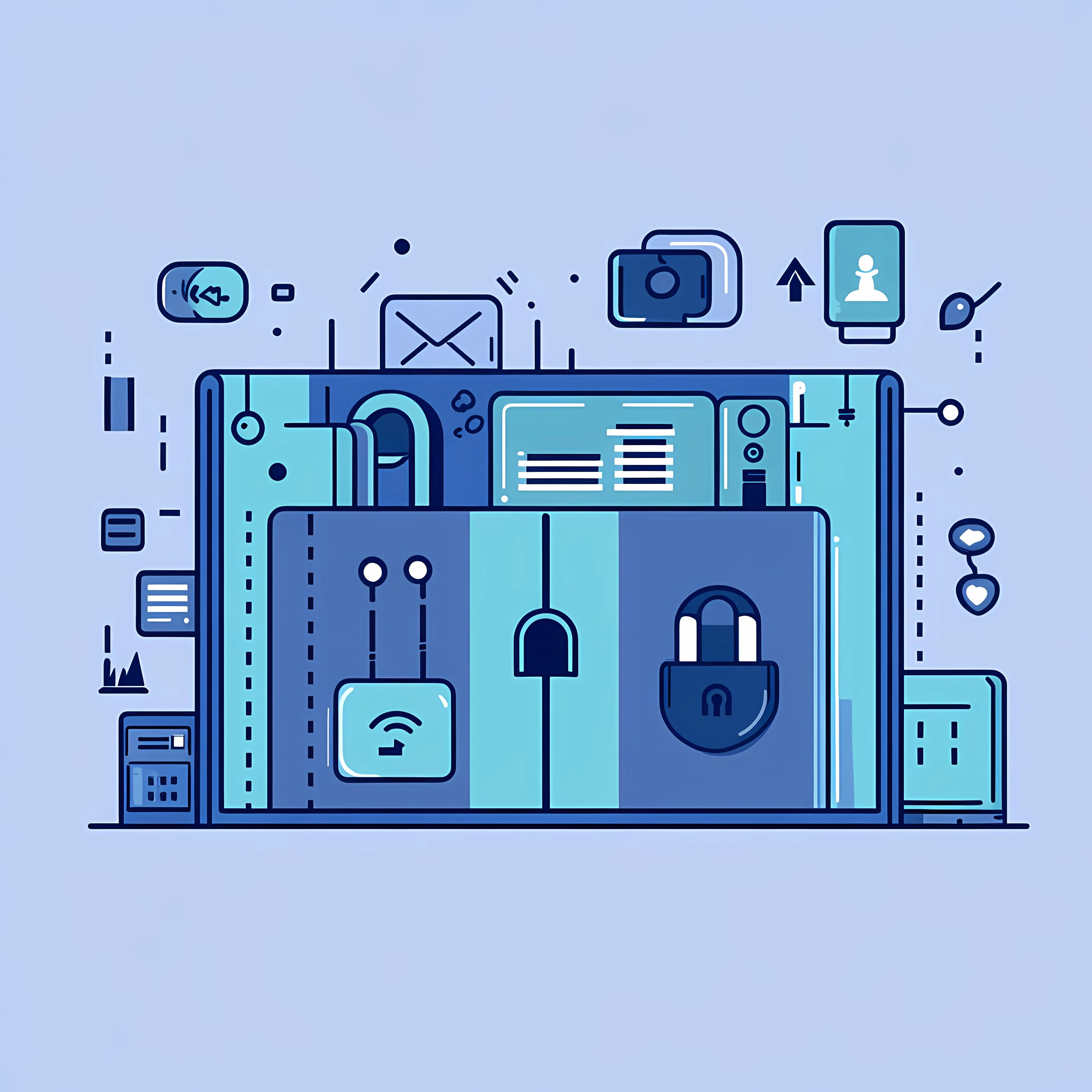 Big Data Security Technology Flat Vector Illustration – free firewall image from Dotvec