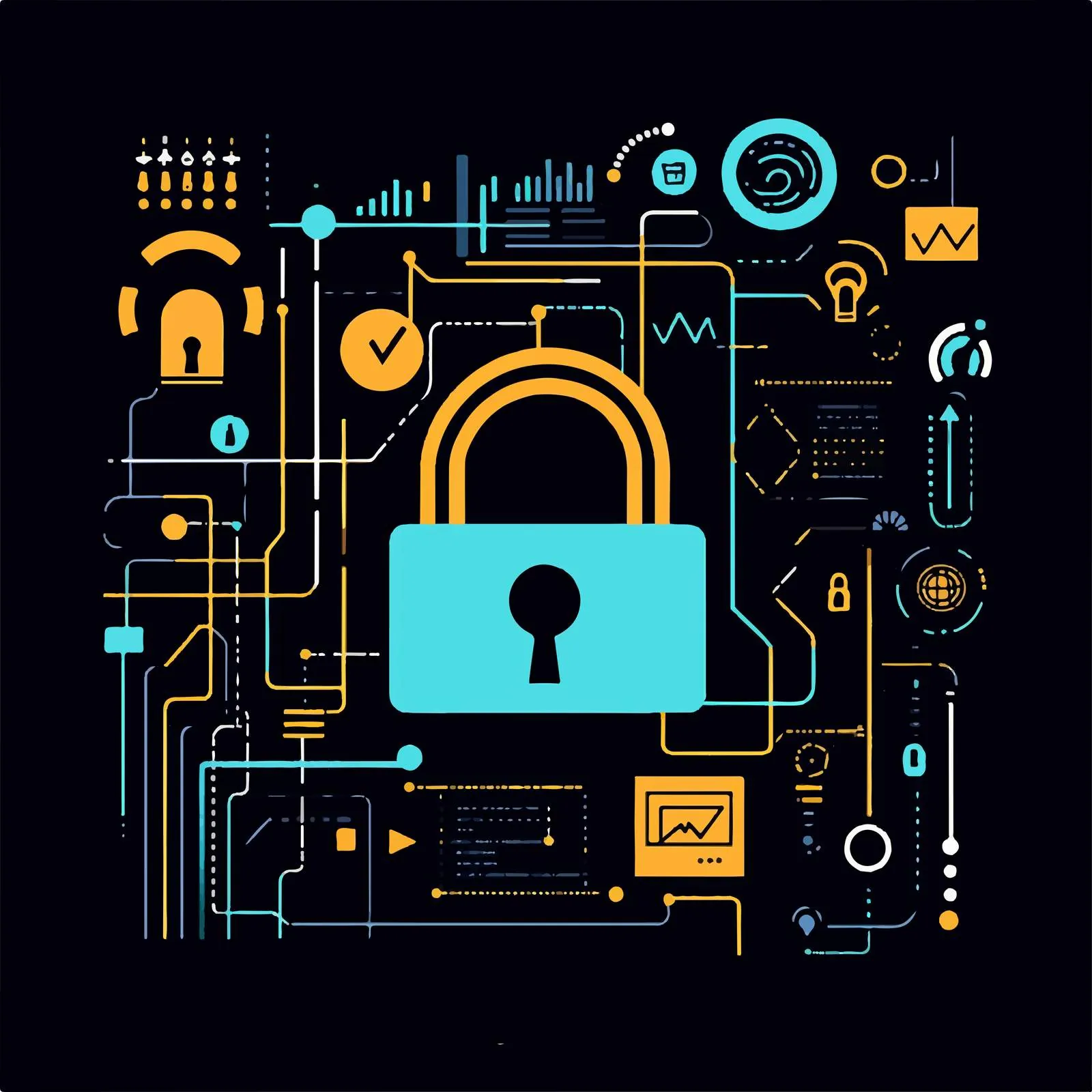 Big Data Security Technology Vector Illustration – free it security image from Dotvec