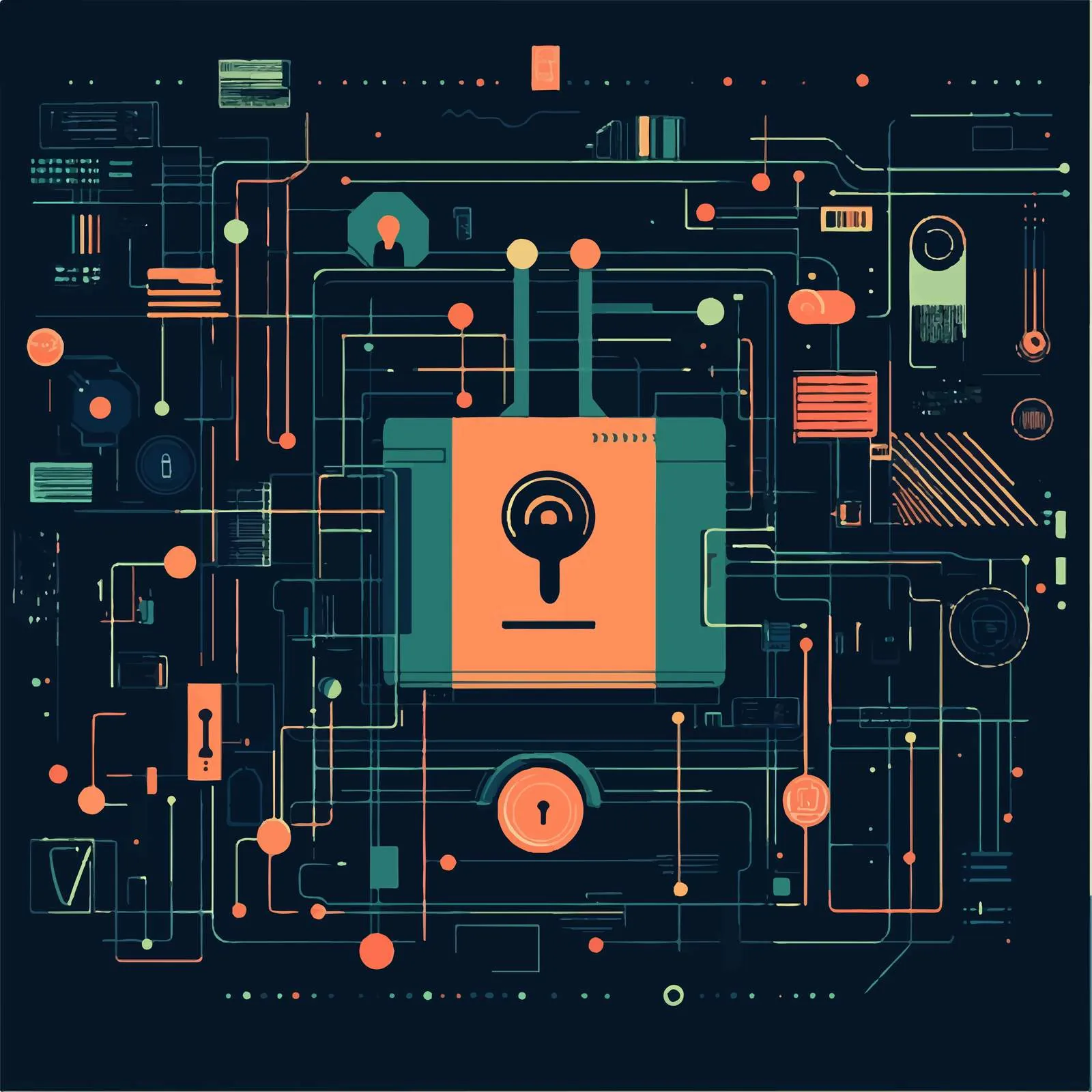 Big Data Security Technology Vector Illustration – free it security image from Dotvec