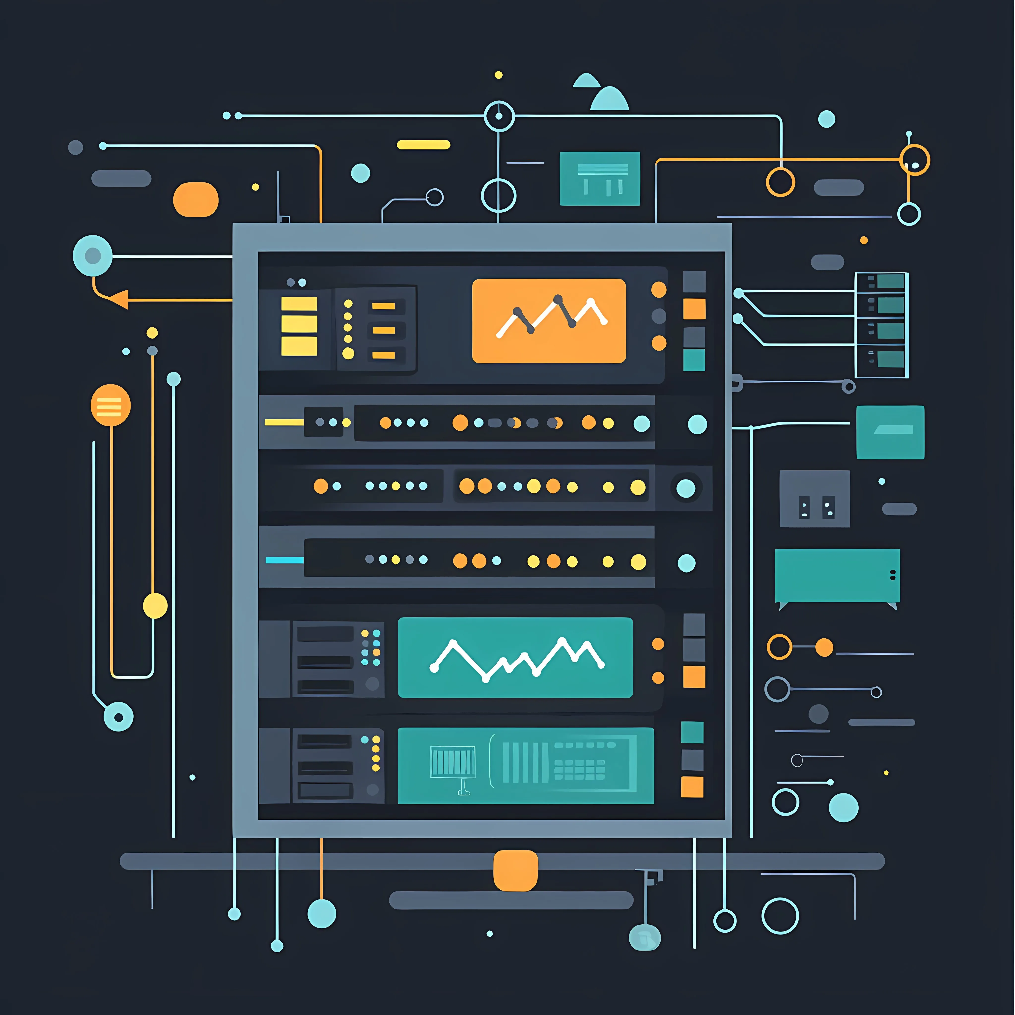 Big Data Server Technology Flat Vector Illustration — free download from Dotvec
