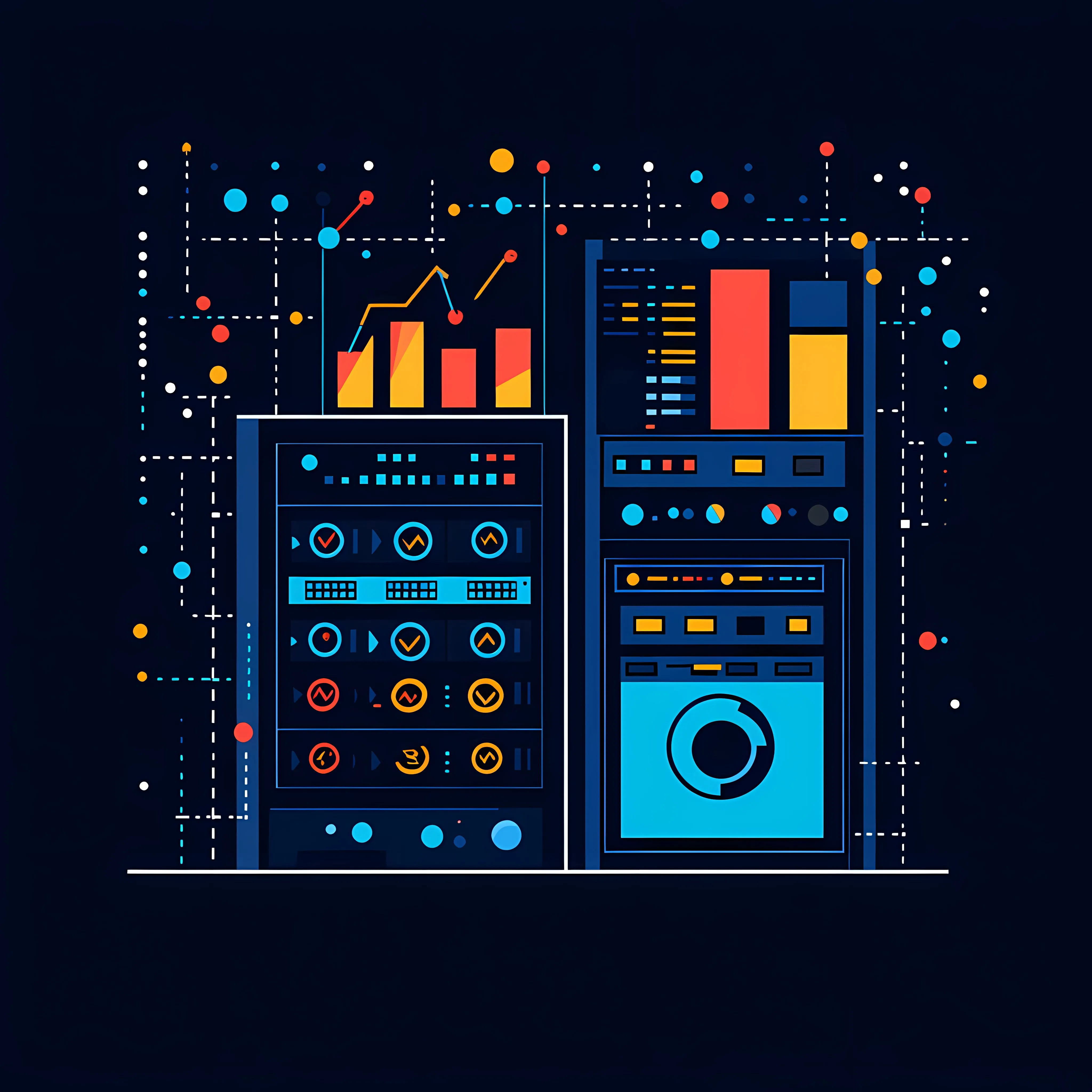 Big Data Server Technology Vector Illustration — free download from Dotvec