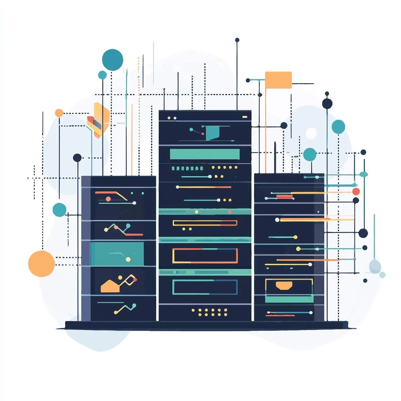 Big Data Server Technology Vector Illustration — free download from Dotvec