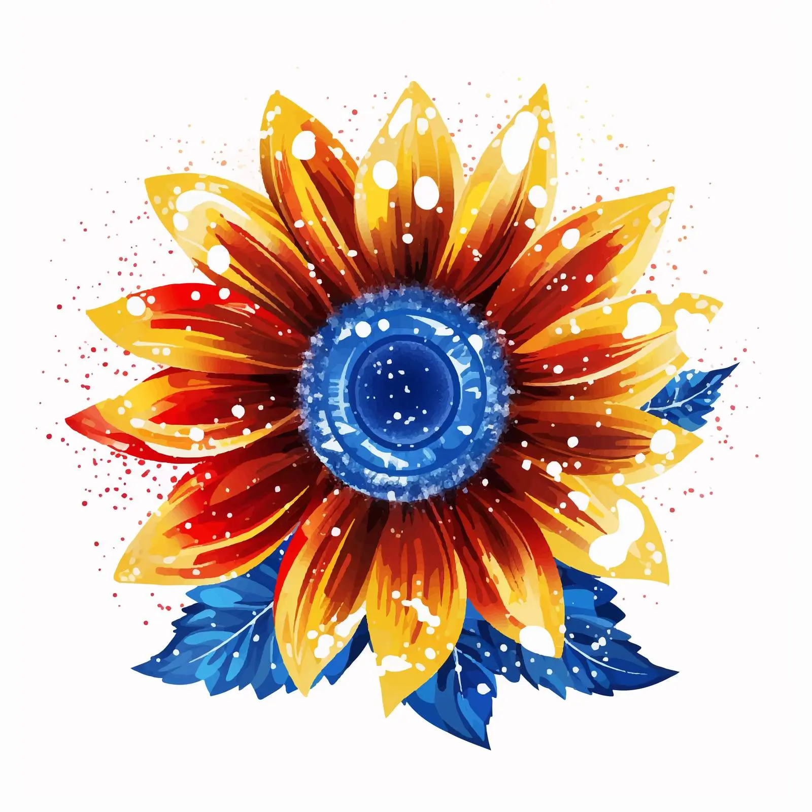 Glittering Sunflower in National Flag Colors — free download from Dotvec