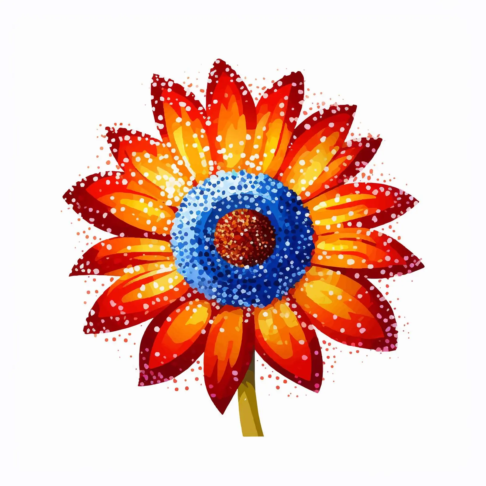 Glittery Sunflower Vector in National Flag Colors — free download from Dotvec