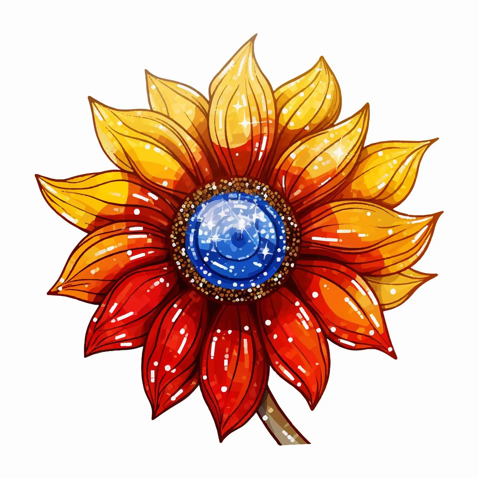 Glitter Sunflower Vector in National Flag Colors — free download from Dotvec