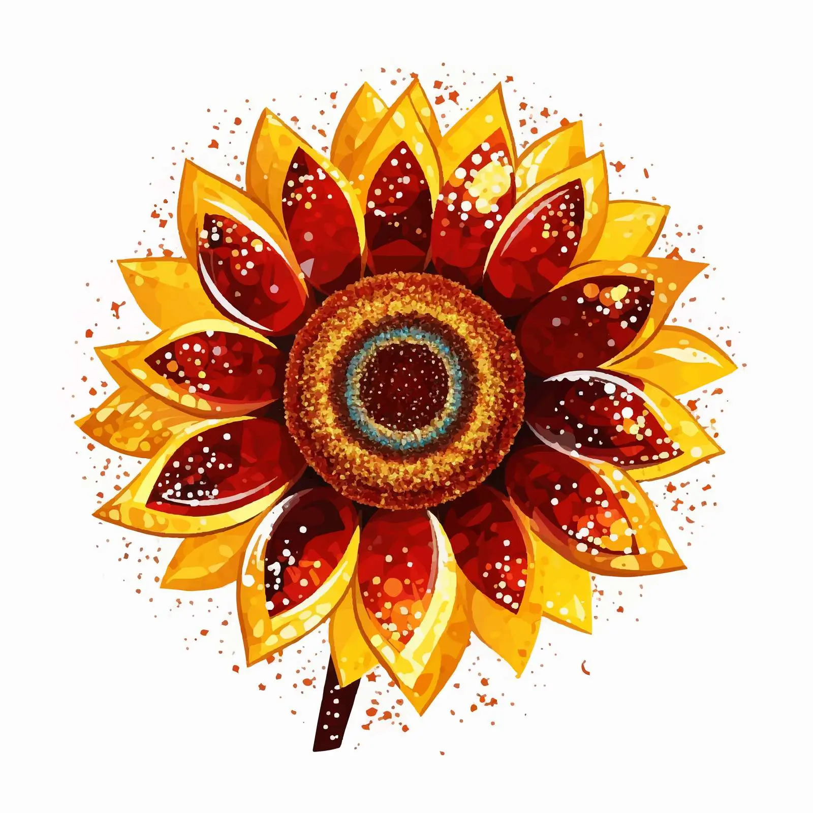 Glitter Sunflower with German Flag Colors – free plant design image from Dotvec