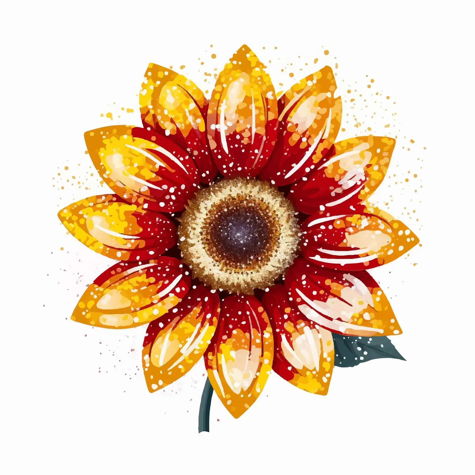 Colorful Glitter Sunflower Vector Design — free download from Dotvec