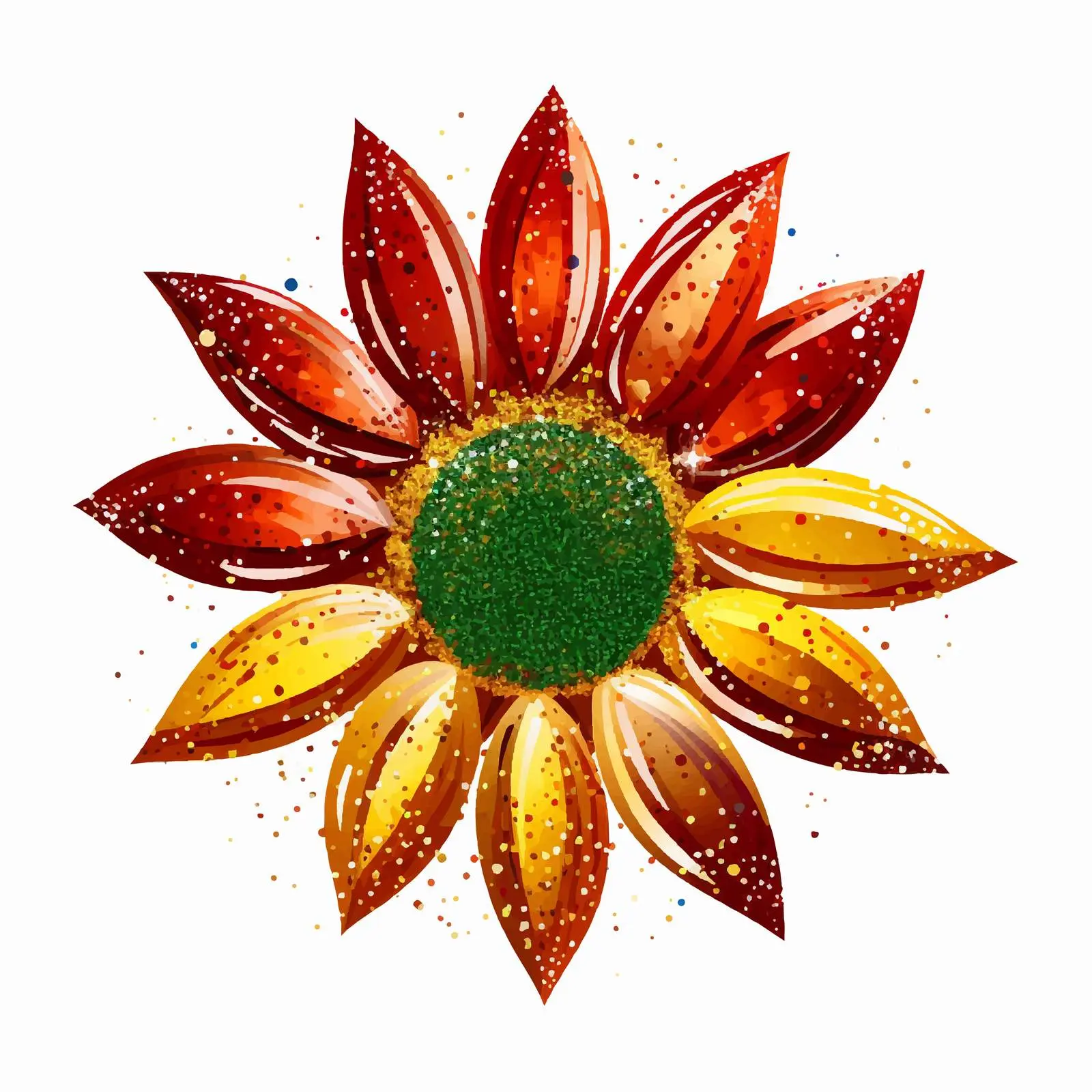 Glitter Sunflower in Guinea Flag Colors — free download from Dotvec