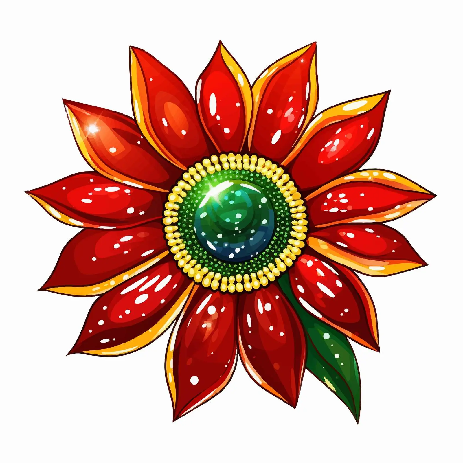 Glitter Sunflower Vector in Guinea Flag Colors — free download from Dotvec