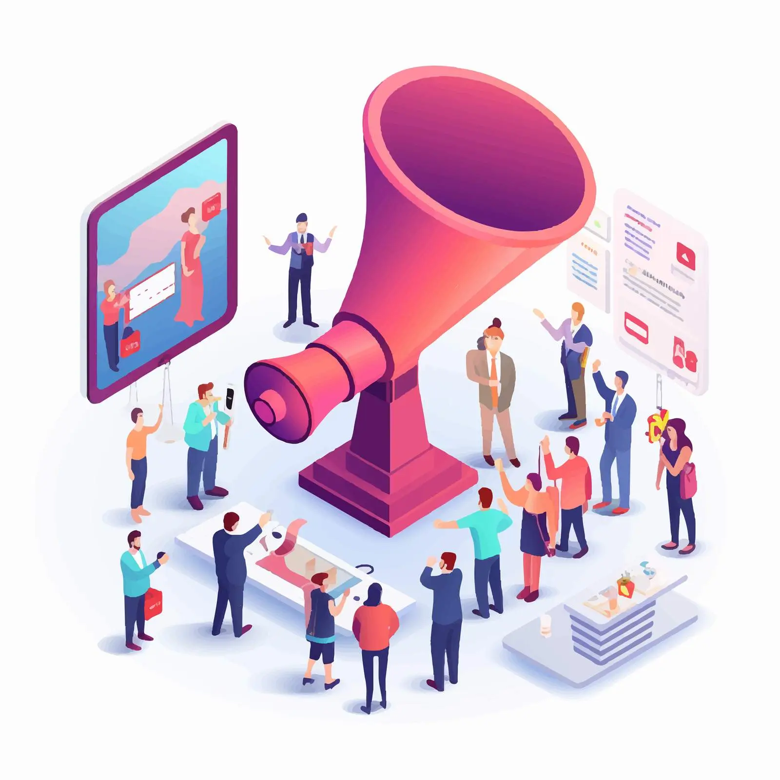 Big Electronic Megaphone with Tiny Managers — free download from Dotvec