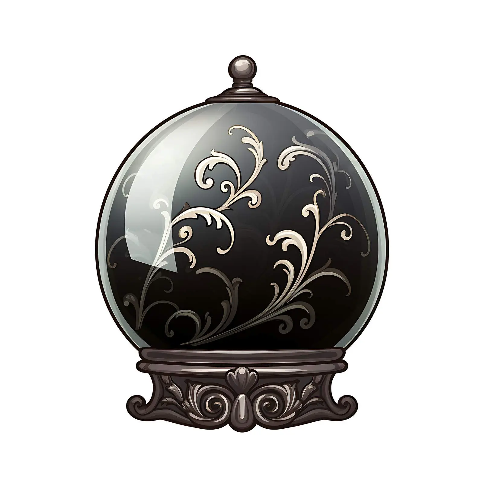 Vintage Black Glass Ball Isolated Photo — free download from Dotvec