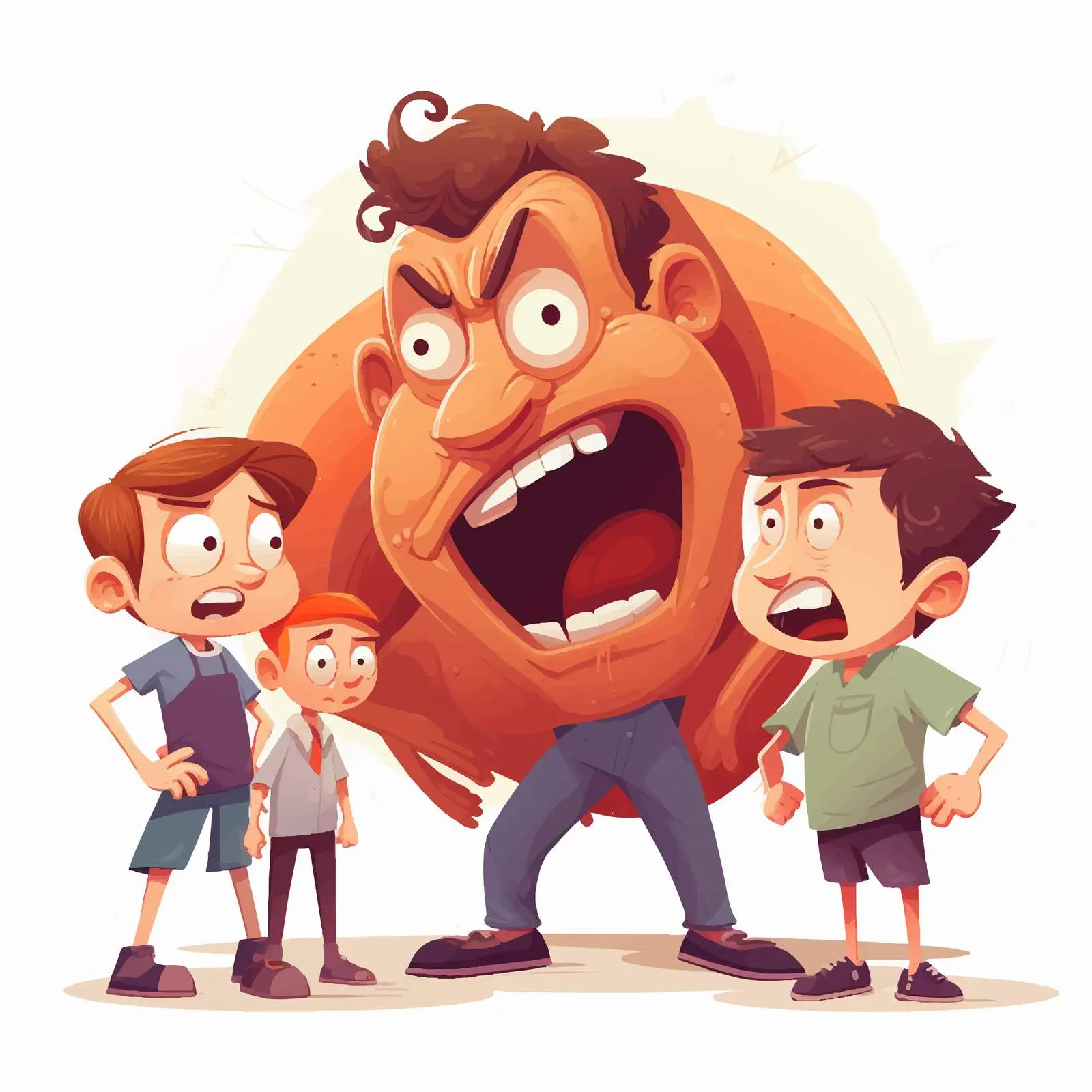 Illustration of Big Kid Threatening Younger Kids — free download from Dotvec