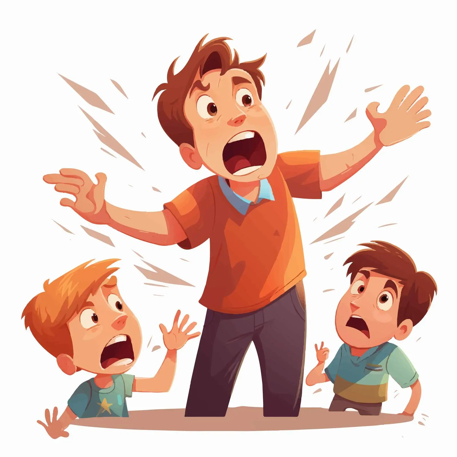 Big Kid Threatening Younger Kids Illustration Vector — free download from Dotvec