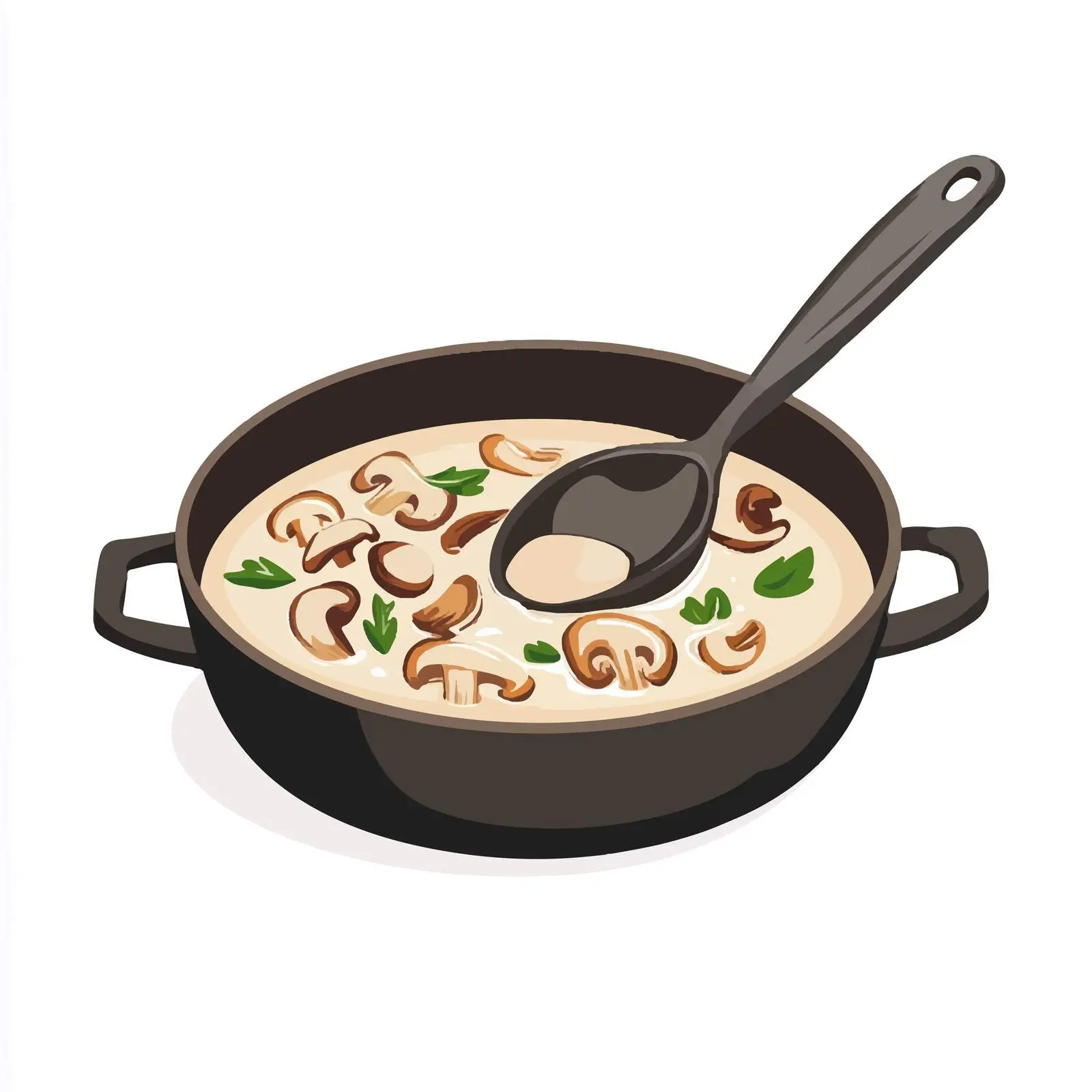 Wide Angle Mushroom Soup in Pan — free download from Dotvec