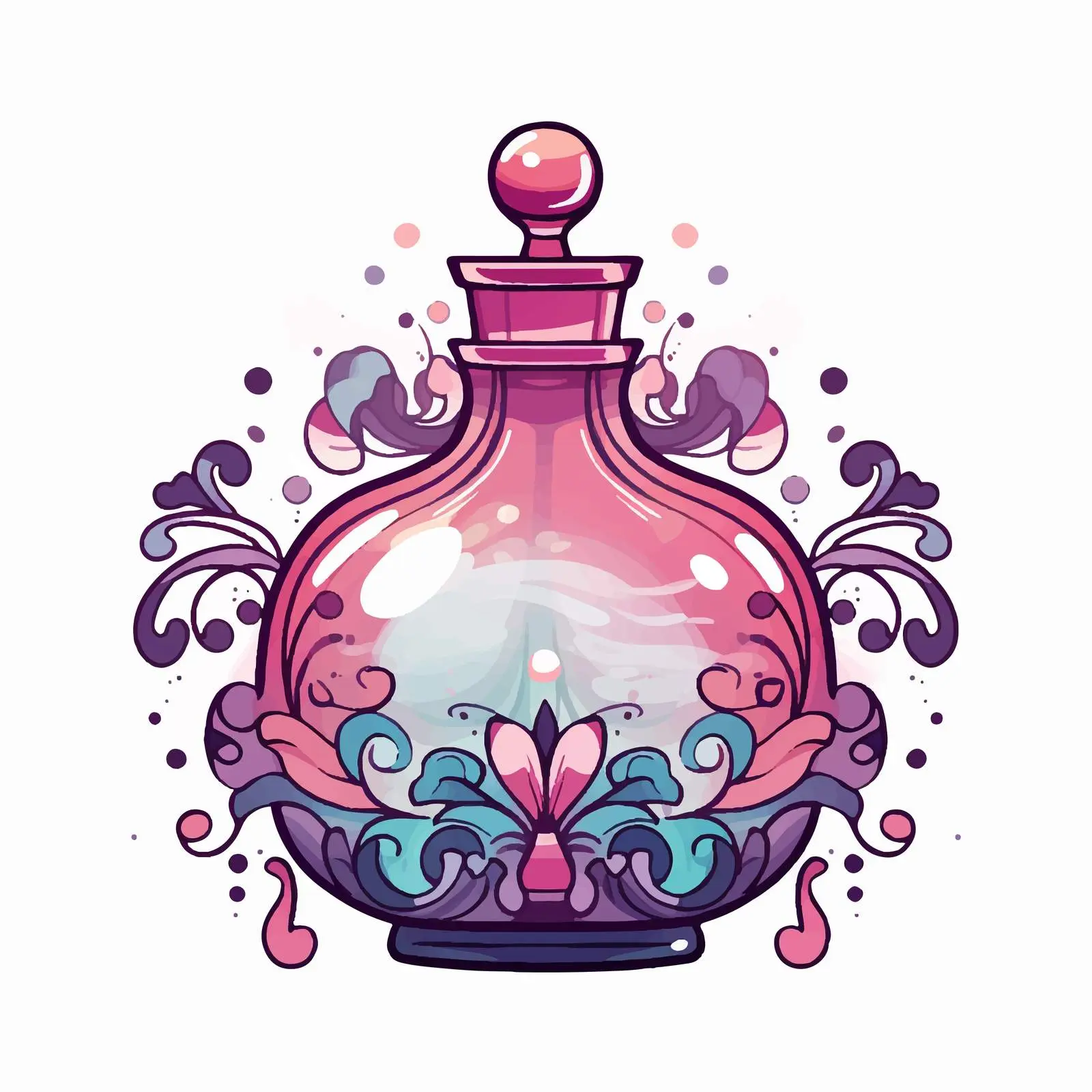 Hand-Drawn Perfume Bottle Vector Art — free download from Dotvec