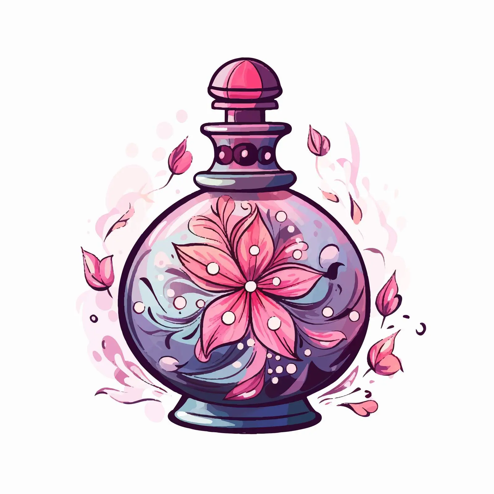 Hand-Drawn Big Perfume Bottle Artwork – free perfume image from Dotvec