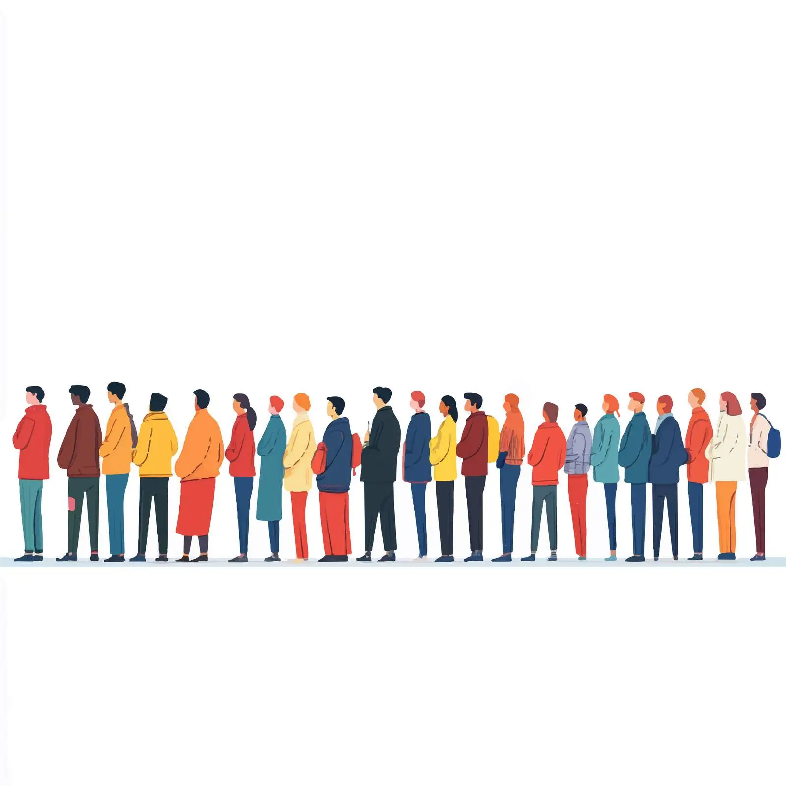 Long Line of People Waiting — free download from Dotvec