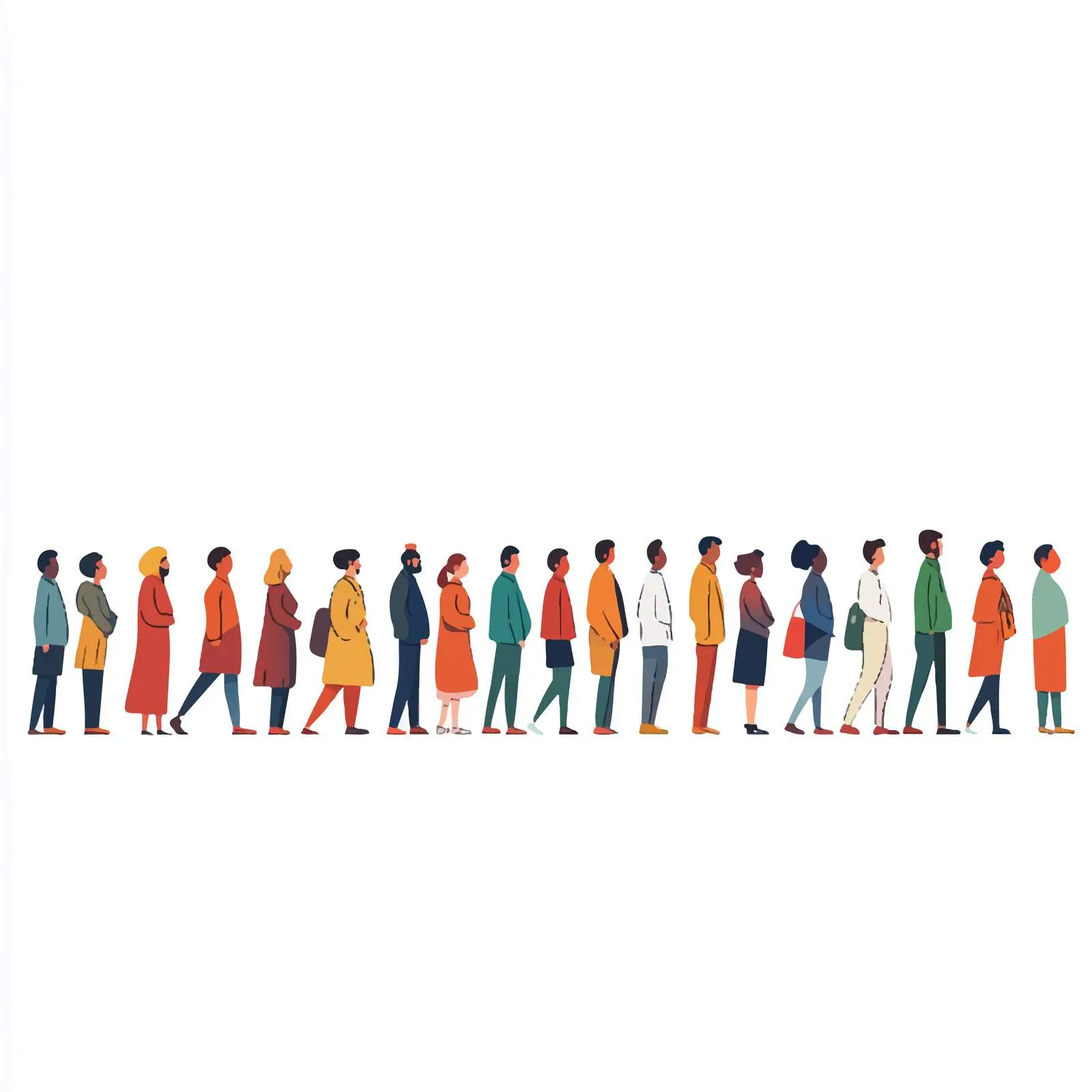 Long Line of People Waiting — free download from Dotvec