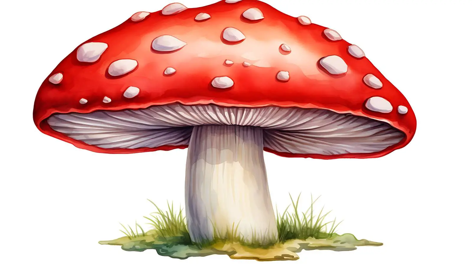Vibrant Red Agaric Mushroom on White — free download from Dotvec