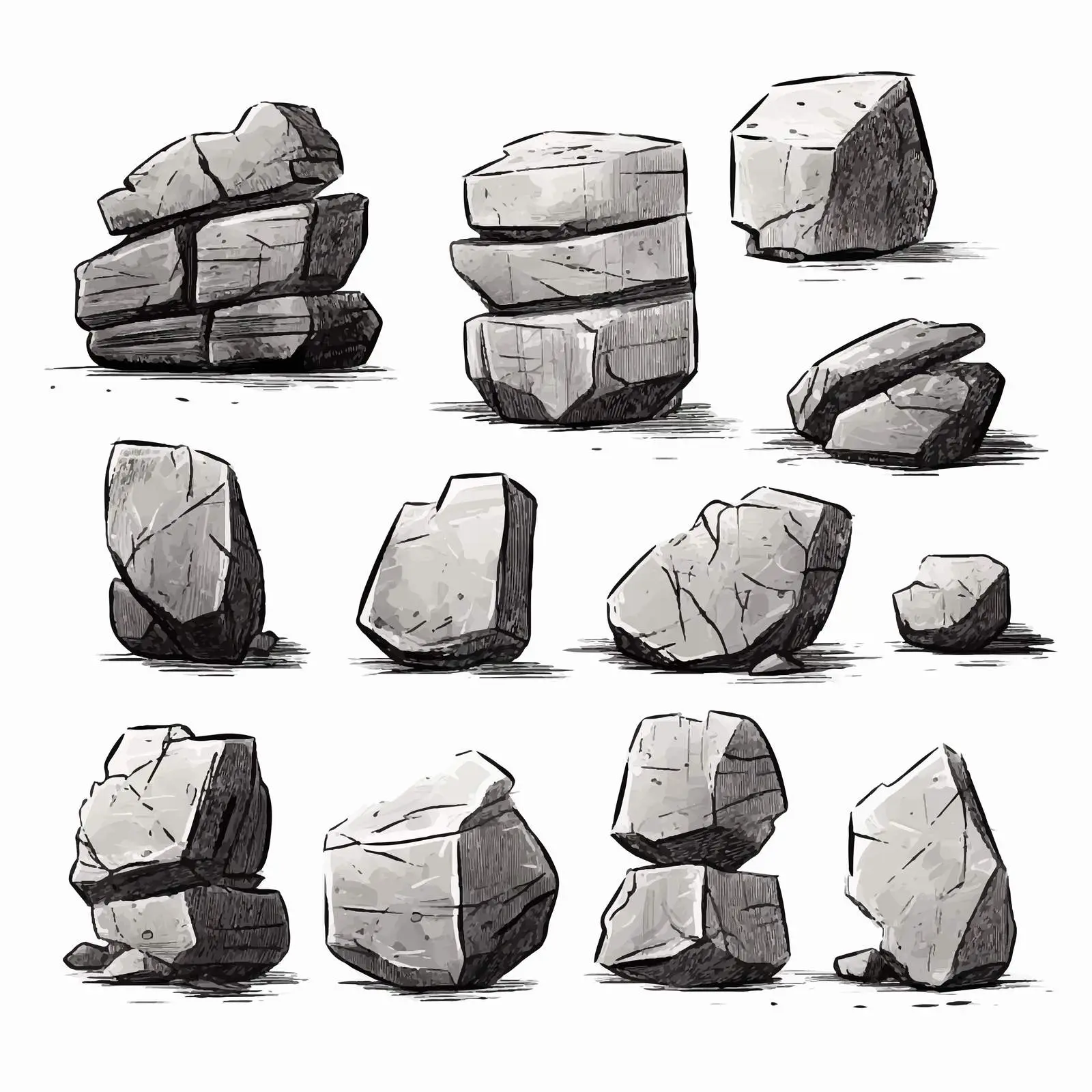 Heavy Boulder Rock Formations and Textures – free cluster image from Dotvec