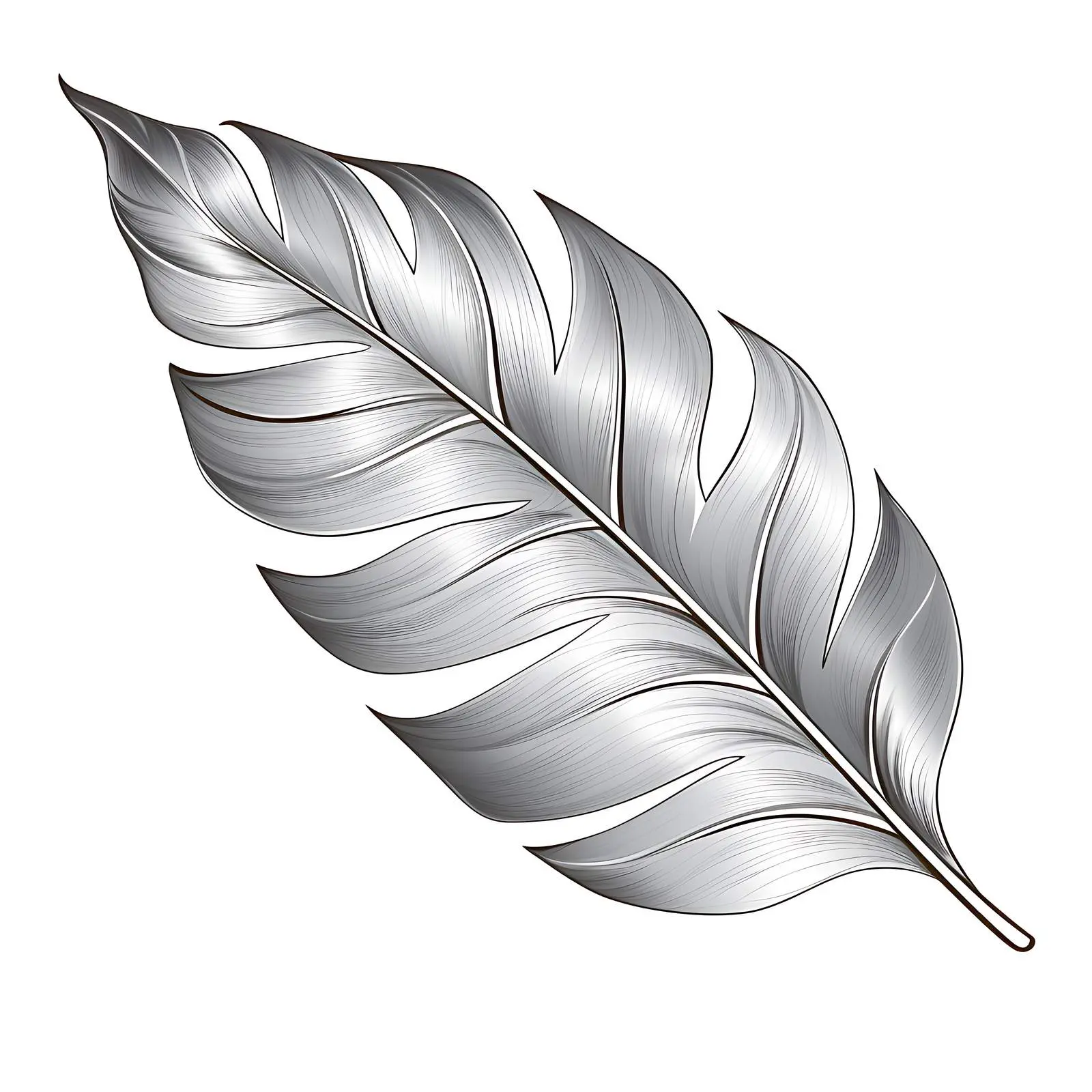 Elegant Silver Decorative Leaf Clip Art — free download from Dotvec