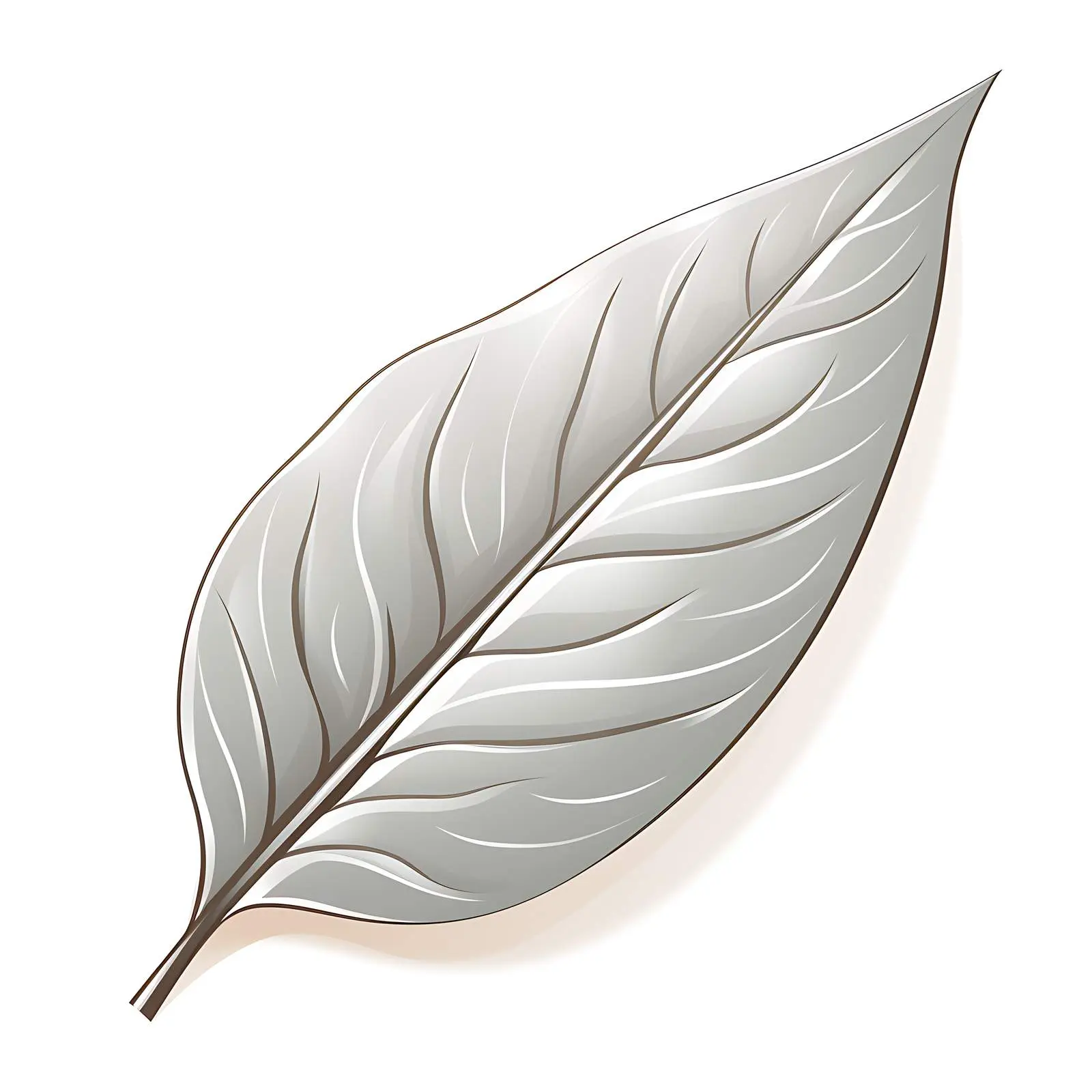 Elegant Silver Decorative Leaf Clip Art – free drawn image from Dotvec