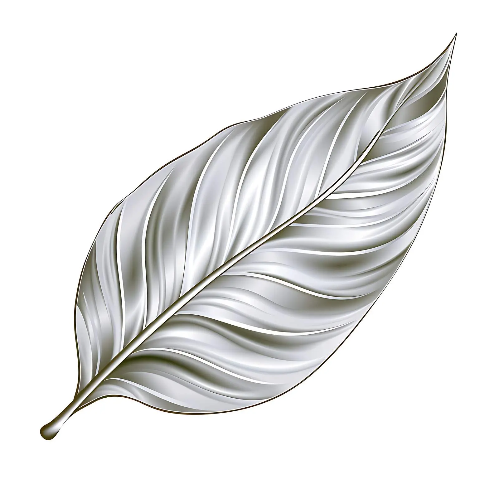 Isolated Silver Decorative Leaf Clip Art – free creative designs image from Dotvec
