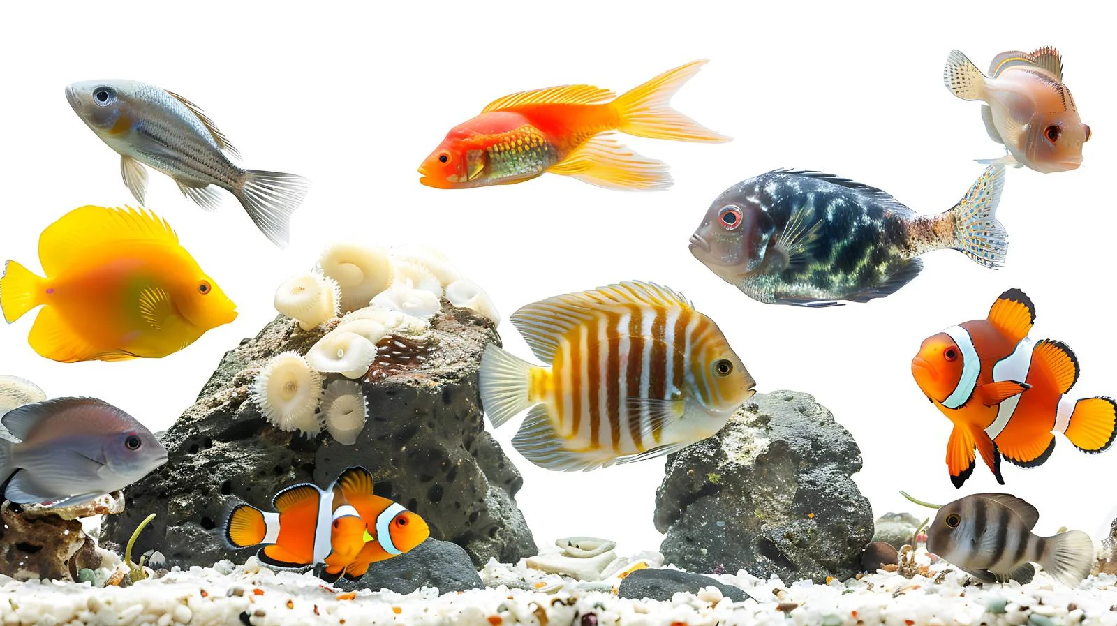Diverse Fishes in Sea Aquarium — free download from Dotvec