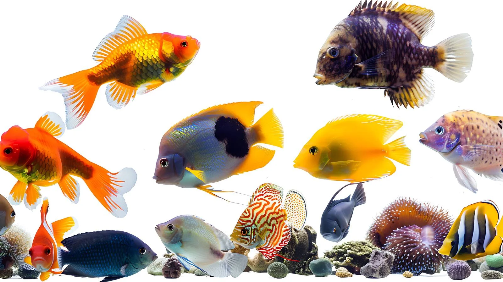 Various Fish Swimming in Aquarium — free download from Dotvec