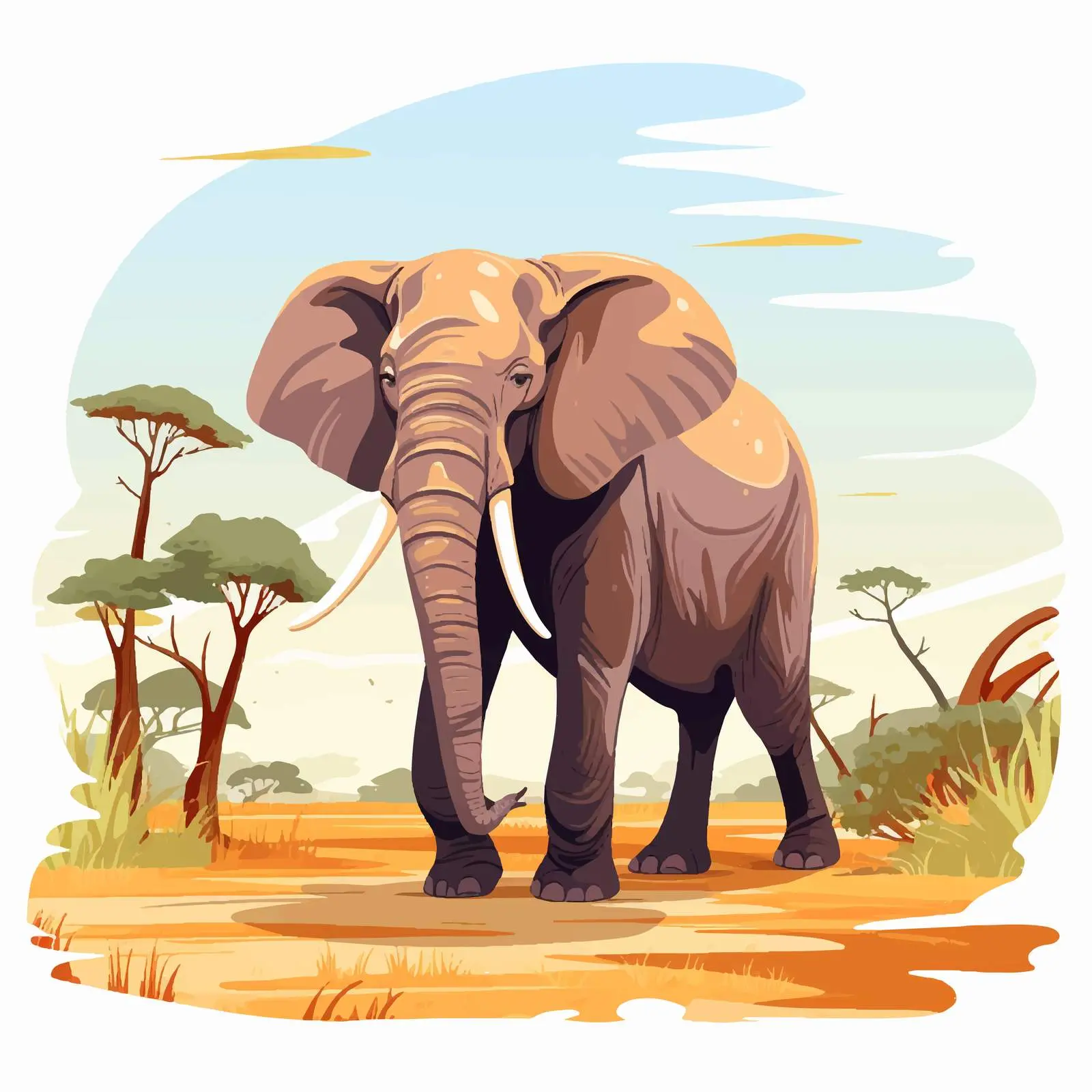 Majestic African Elephant in Savanna Landscape — free download from Dotvec