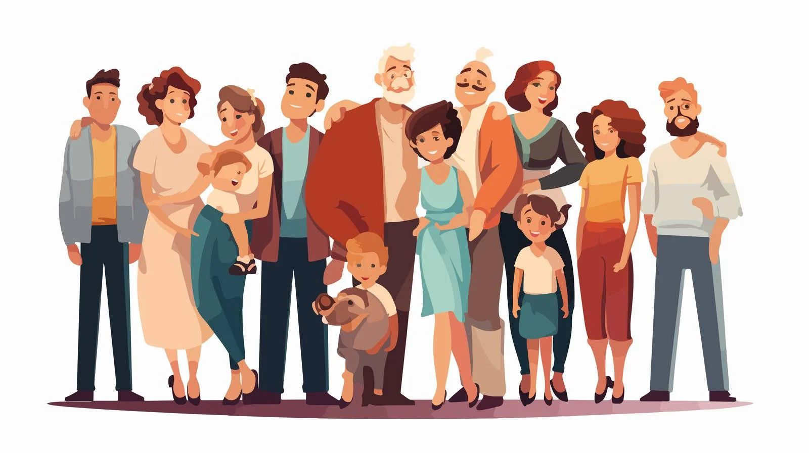 Big Family Cartoon Illustration — free download from Dotvec