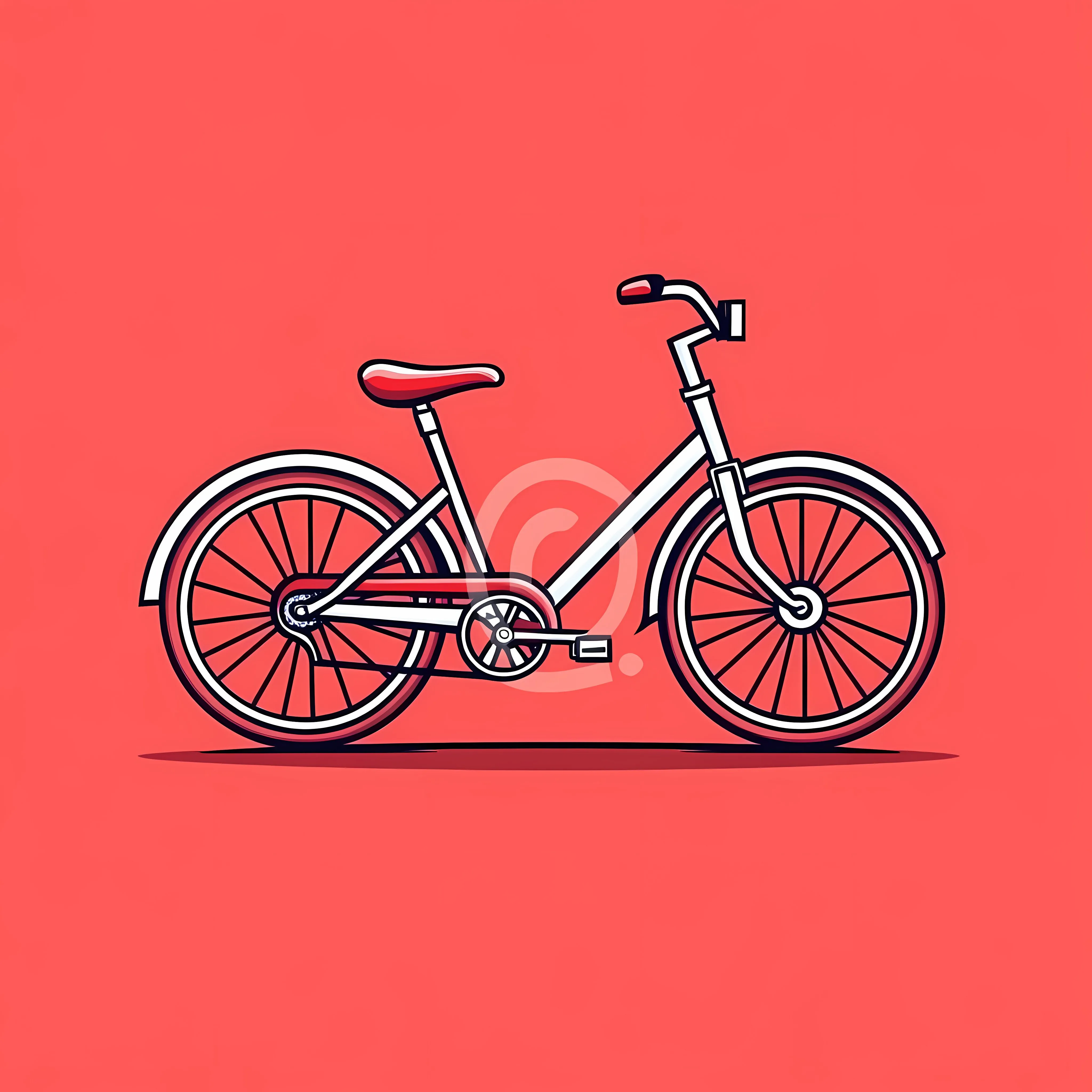 Isolated Bike Icon on Red Background — free download from Dotvec