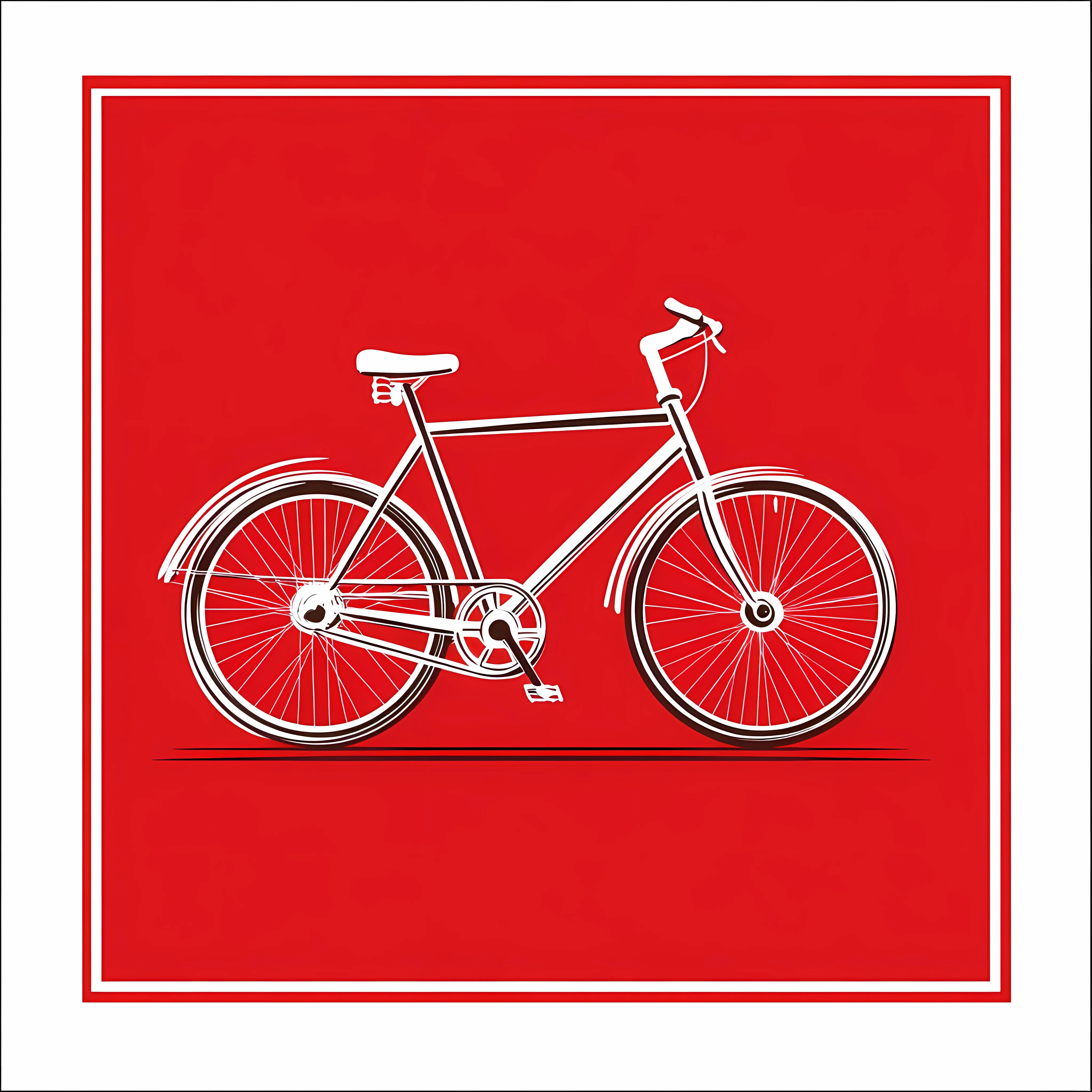 Bike Icon Isolated Vector Symbol on Red Background — free download from Dotvec