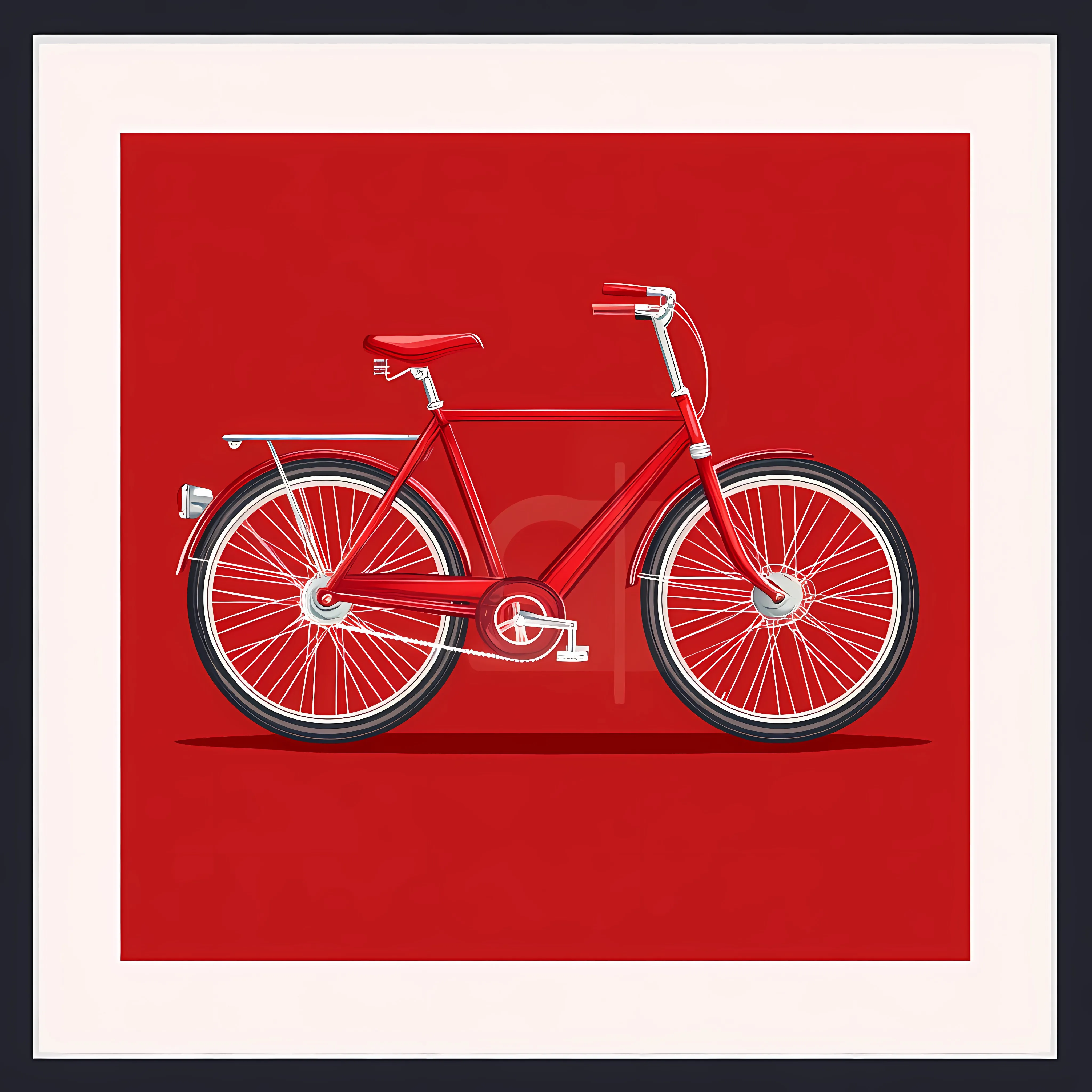 Stylish Bike Icon on Red Background — free download from Dotvec