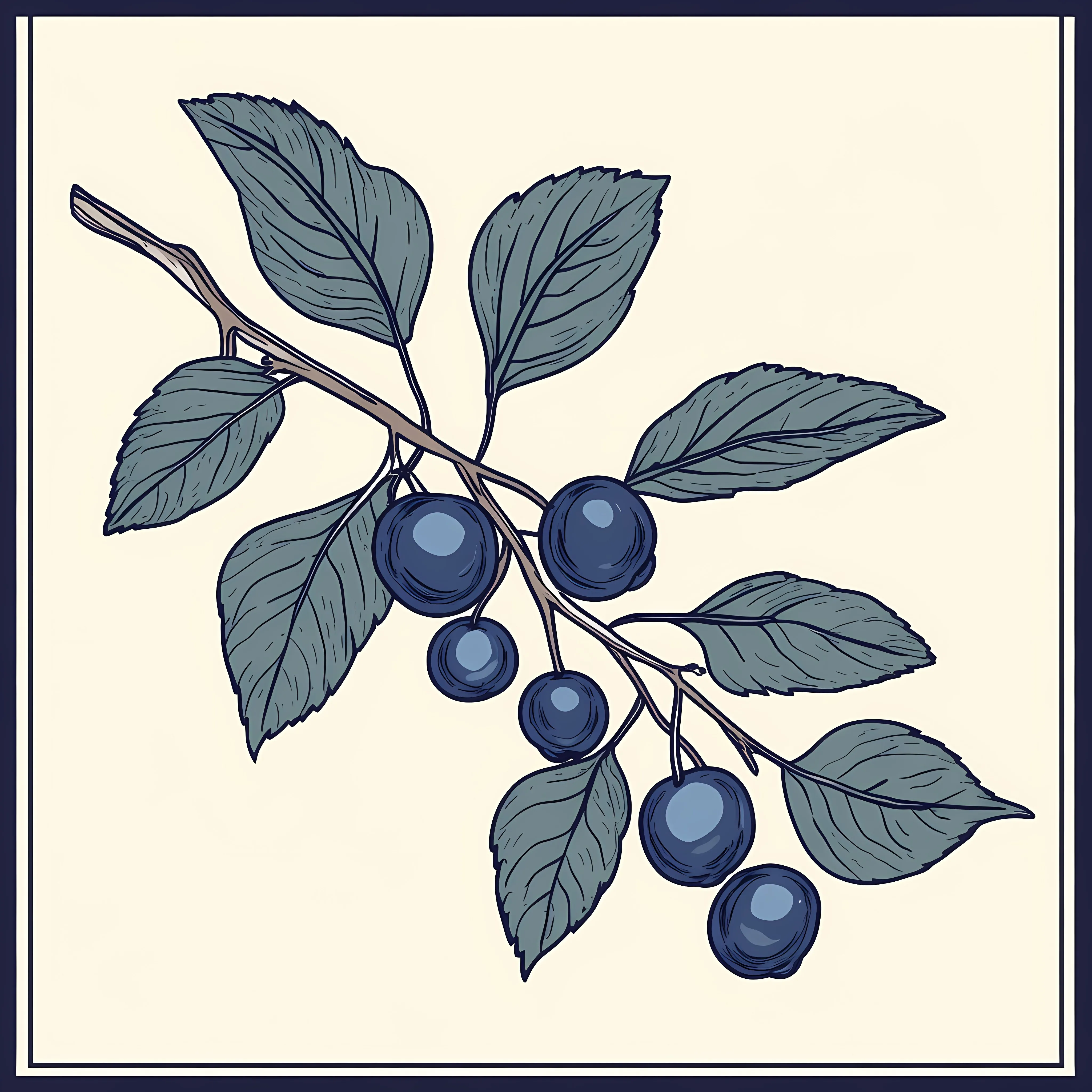 Bilberry Hand Drawn Vector Illustration — free download from Dotvec