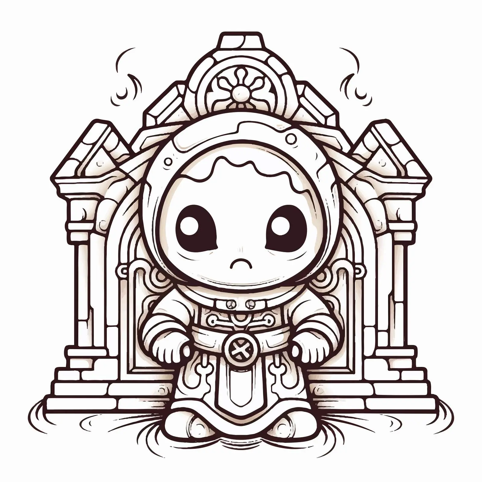 Byzantine Style Binding of Isaac Coloring Page – free video image from Dotvec