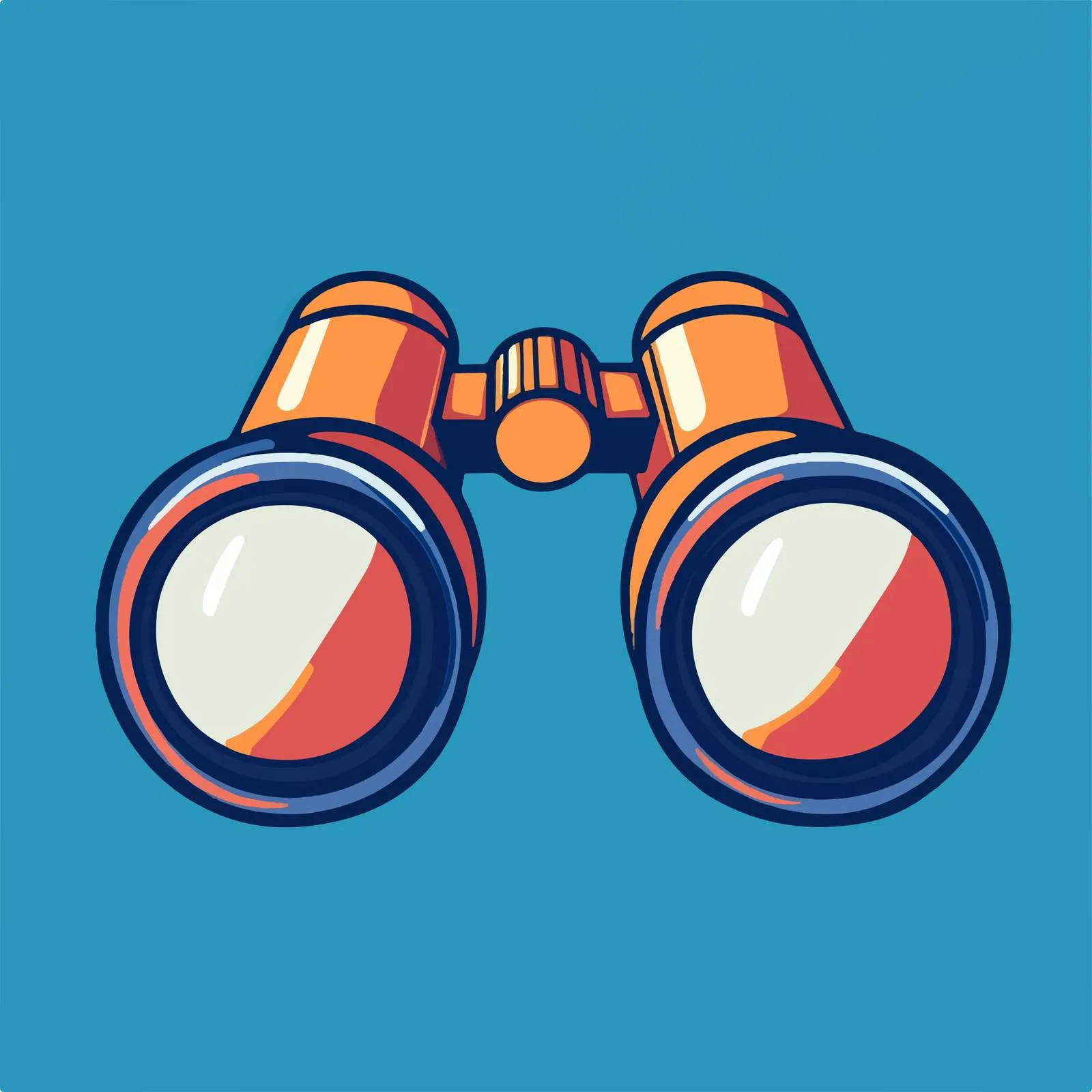 Binoculars Icon Vector on Blue Background — free download from Dotvec