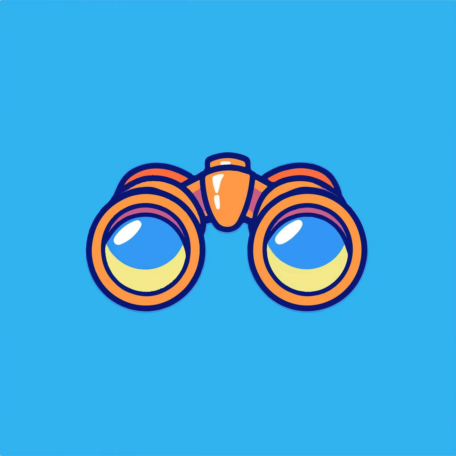 Binoculars Icon Vector on Blue Background — free download from Dotvec
