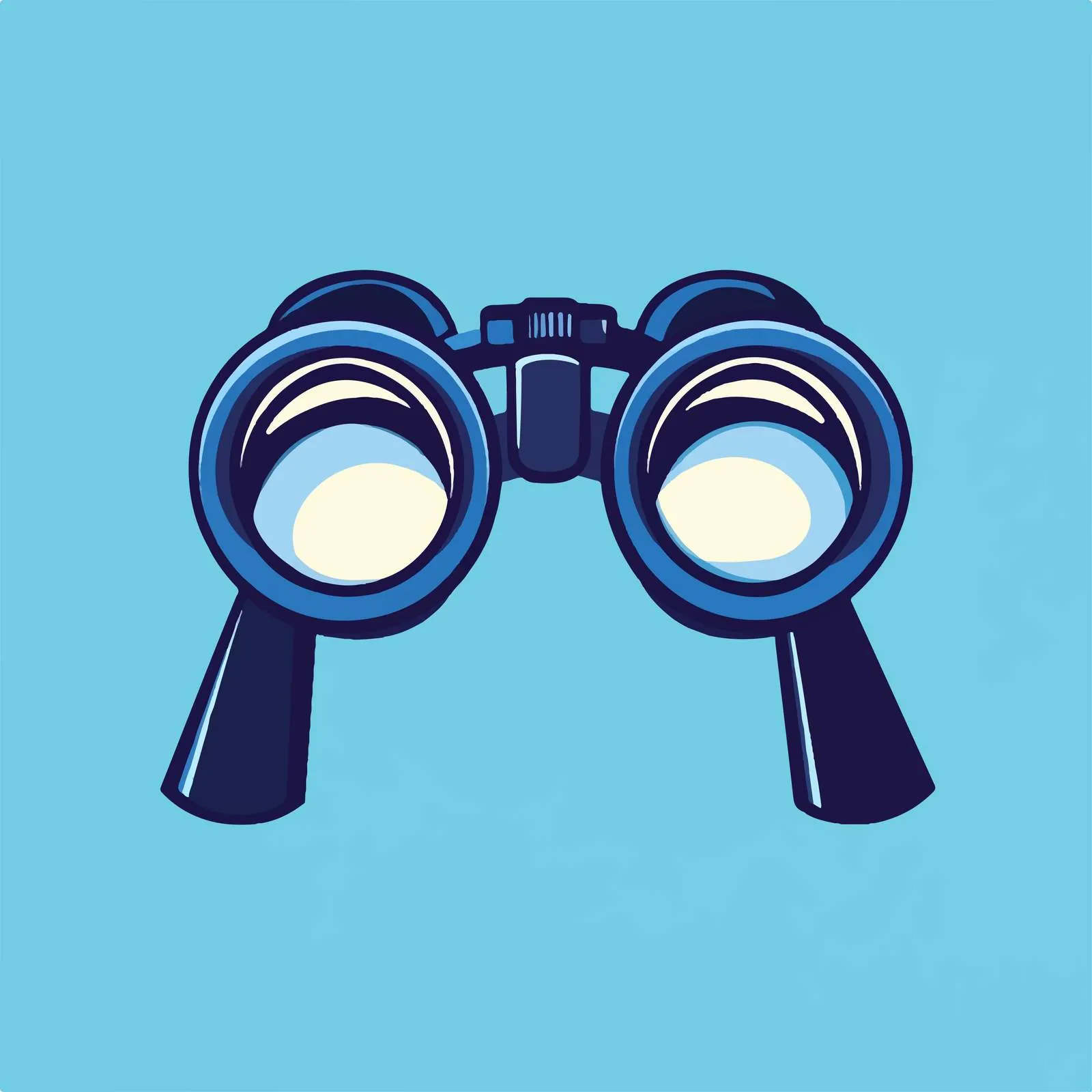 Binoculars Icon Vector on Blue Background – free visual enhancement image from Dotvec