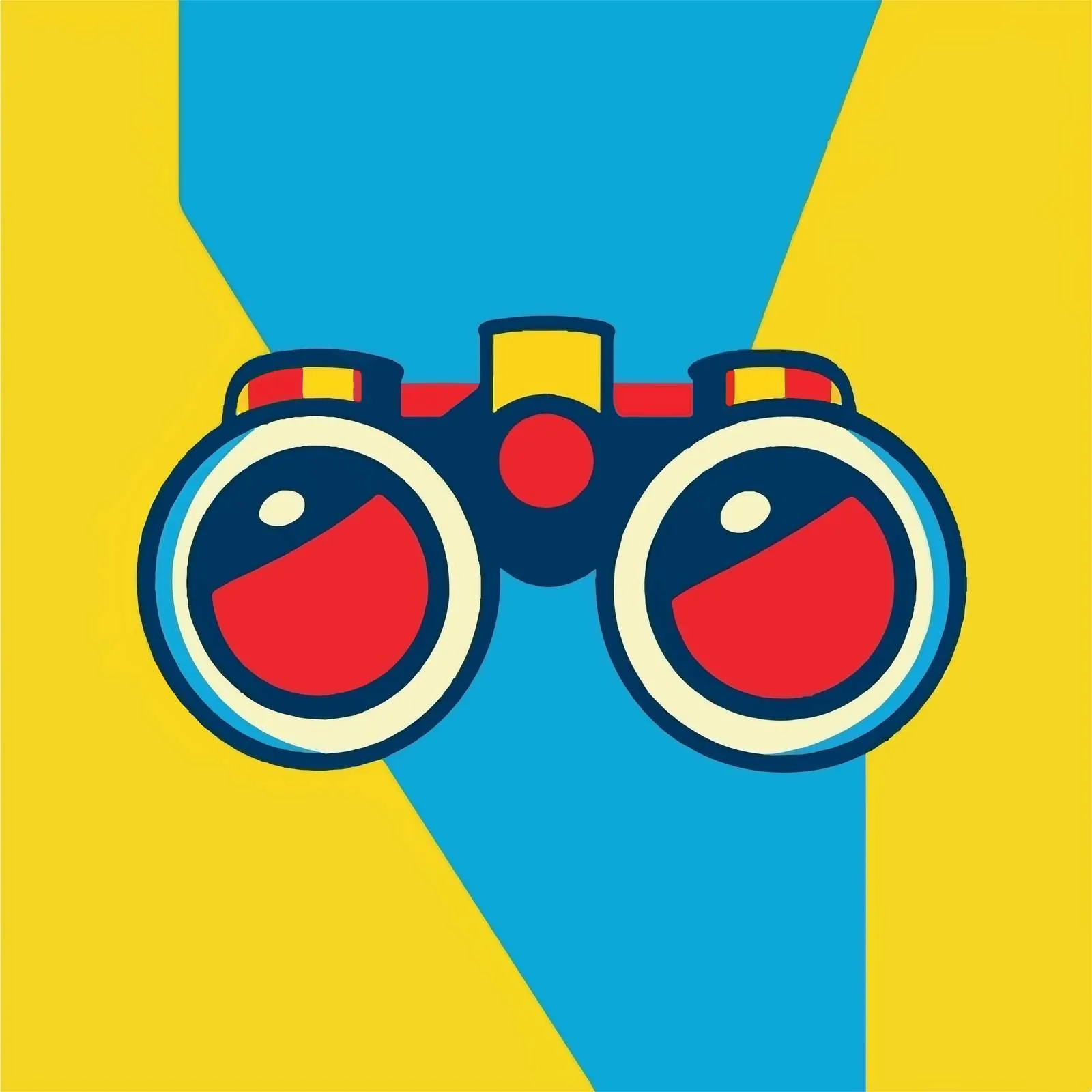 Binoculars Icon Vector Sign on Colorful Background — free download from Dotvec