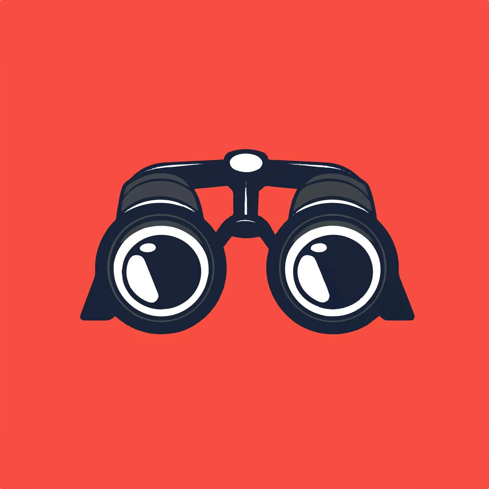 Binoculars Icon on Red Background - Vector Design — free download from Dotvec