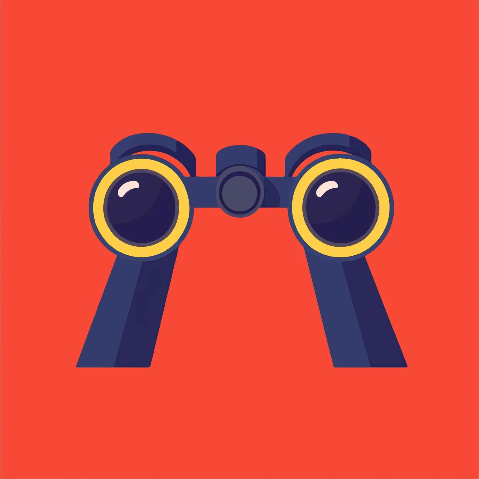 Binoculars Icon Vector on Red Background — free download from Dotvec
