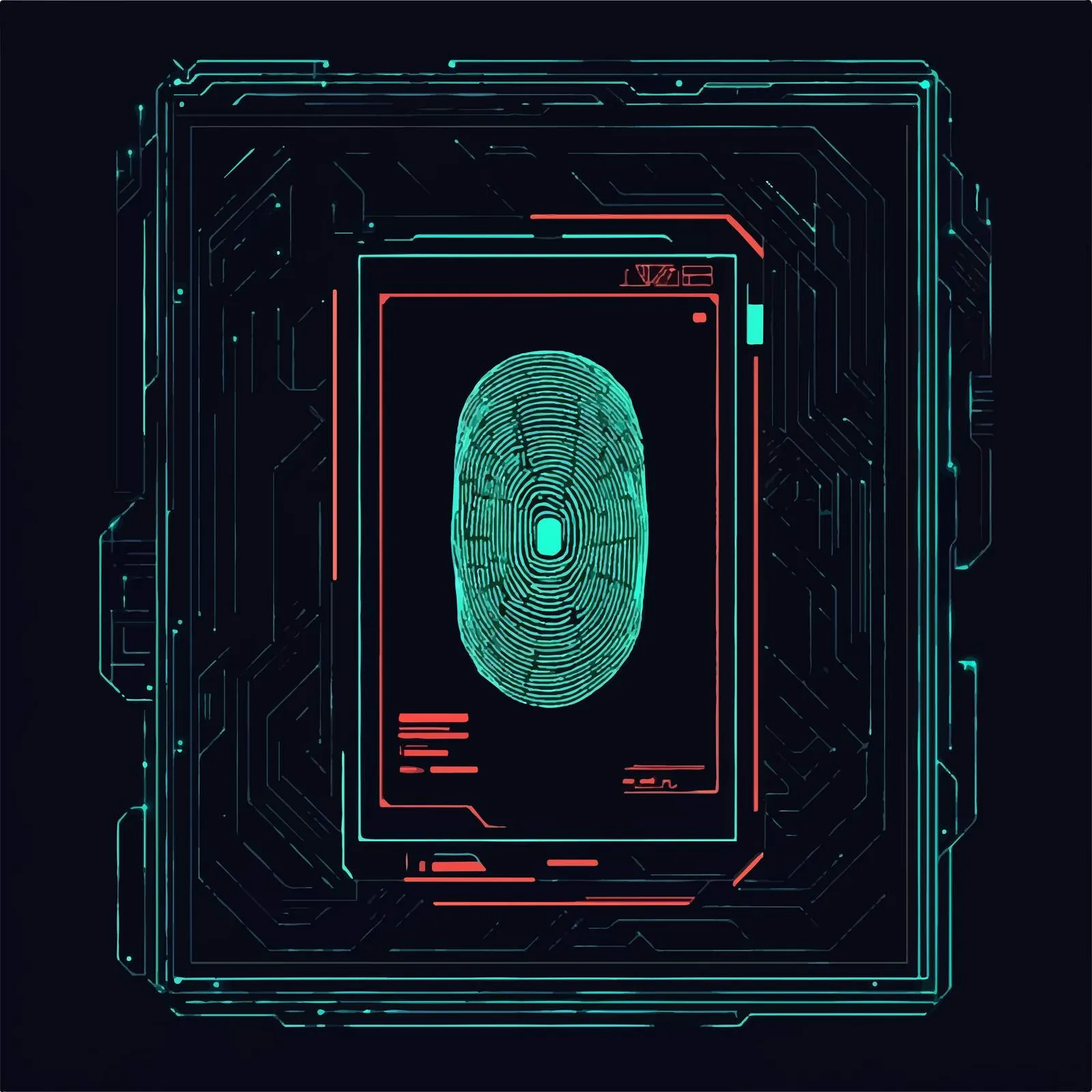 Biometric Security System Flat Vector Illustration – free data protection image from Dotvec