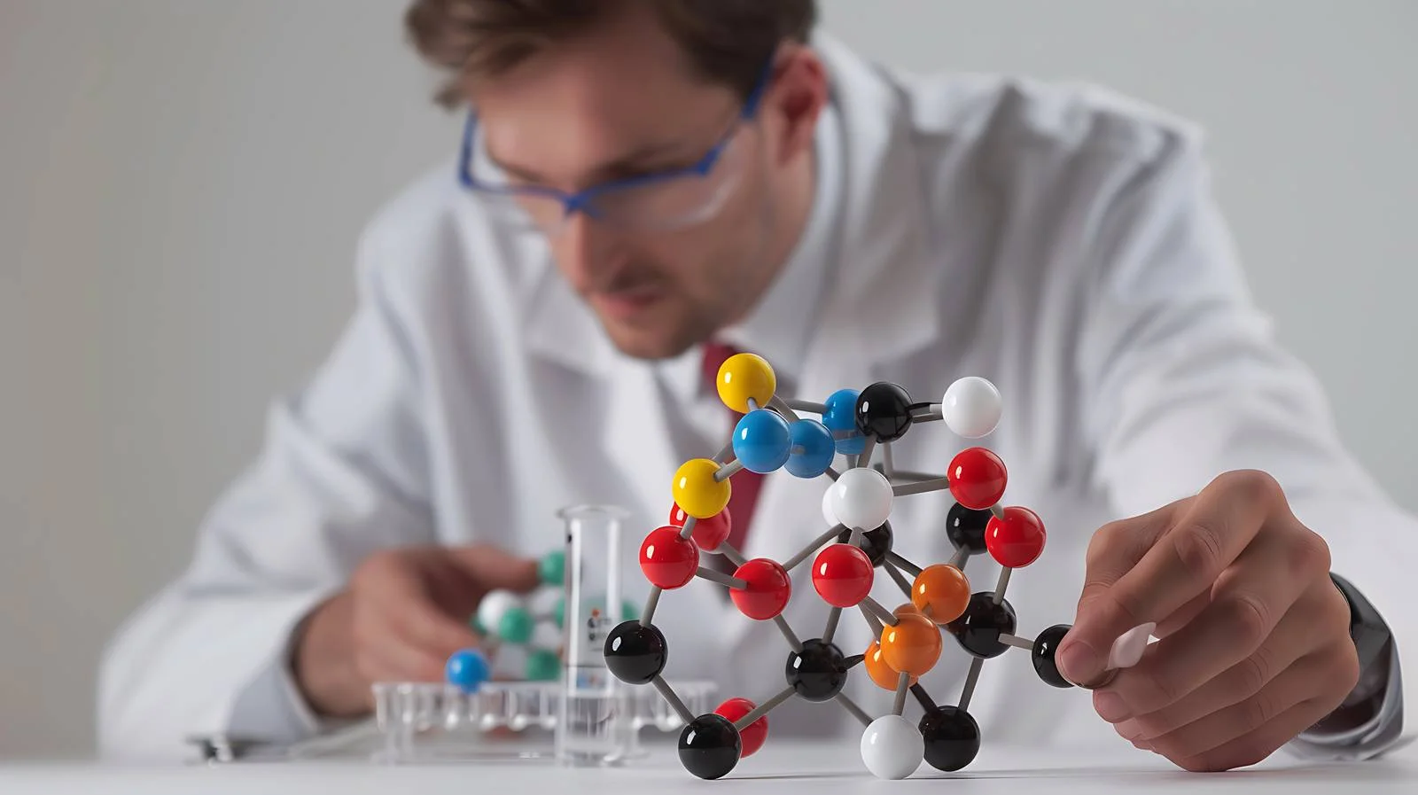 Biotech Scientist Analyzing Molecular Model — free download from Dotvec